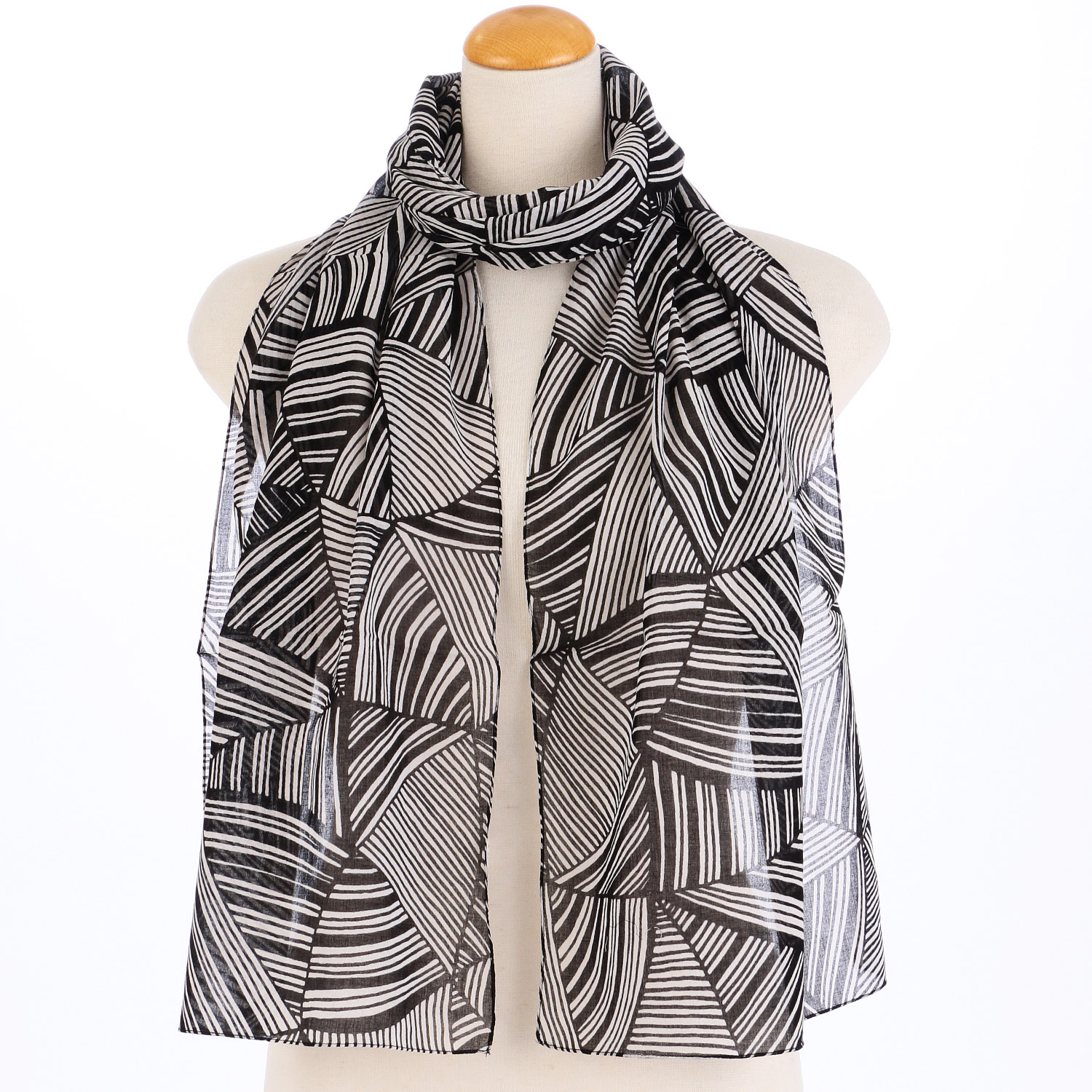 インド製 モノトーン柄プリントストール - 画像9