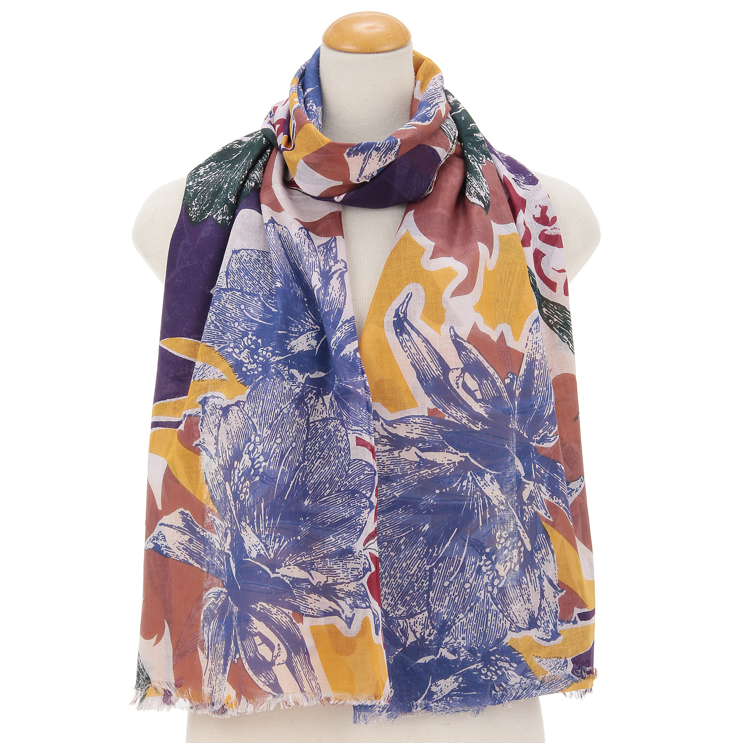 インドコットントロピカルフラワーストール - 画像4