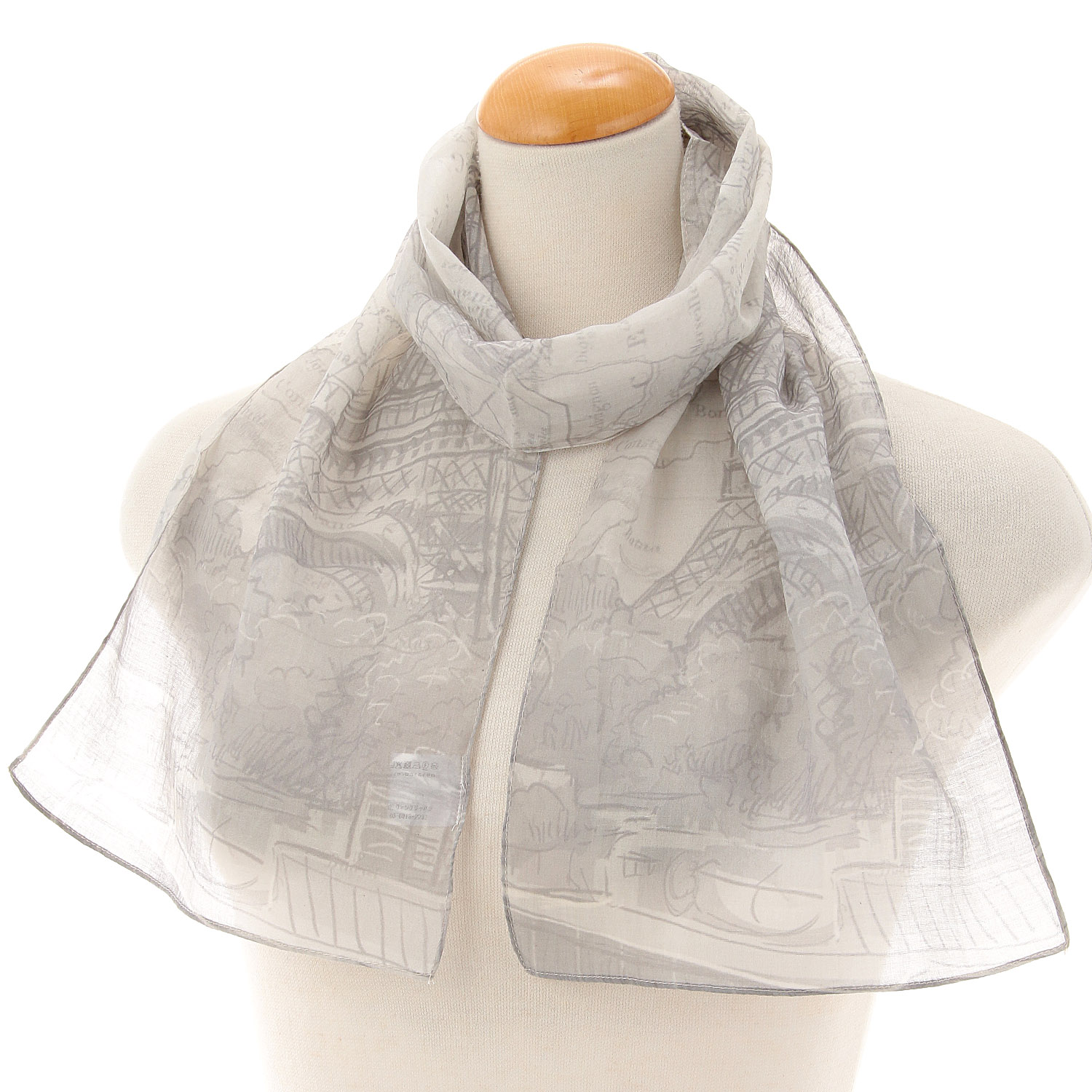 インド コットンシルクストール エッフェル塔 - 画像1