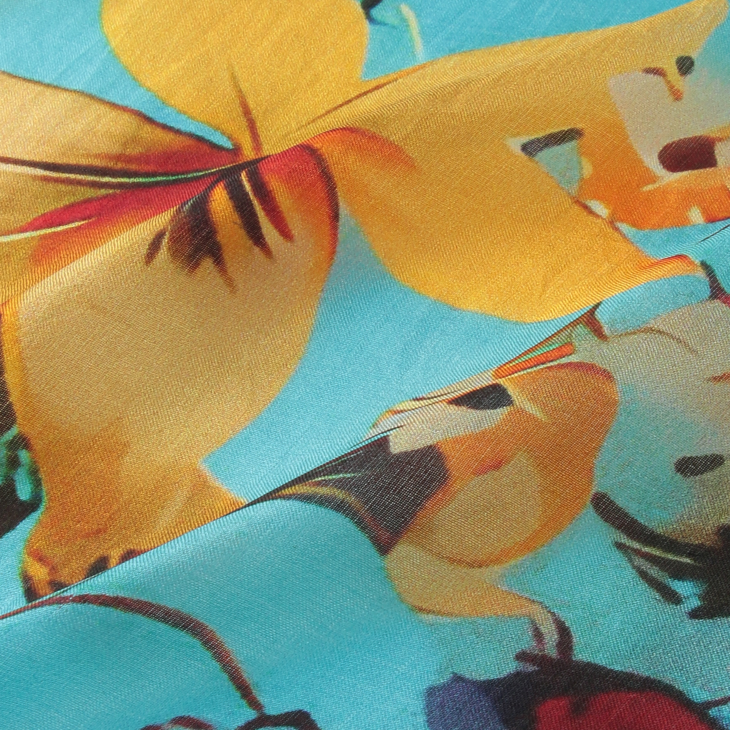 インド製 シルク花柄ストール - 画像5