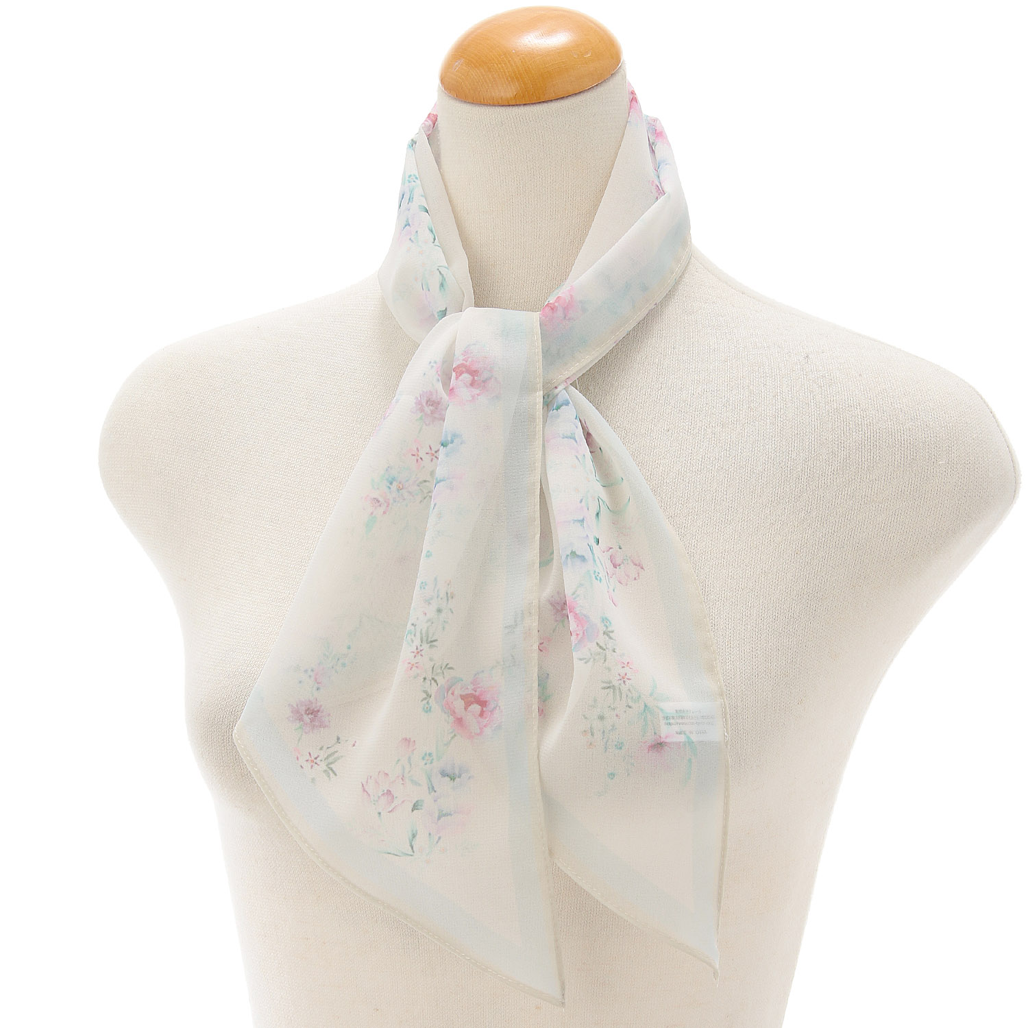 接触冷感フラワー剣先ストール