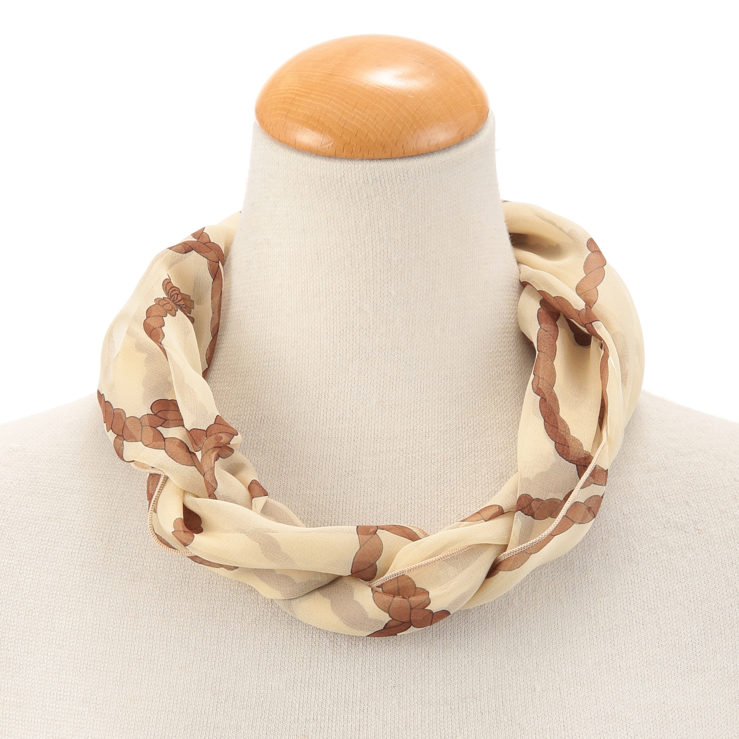 日本製 ロープ柄ワンタッチスカーフ - 画像1