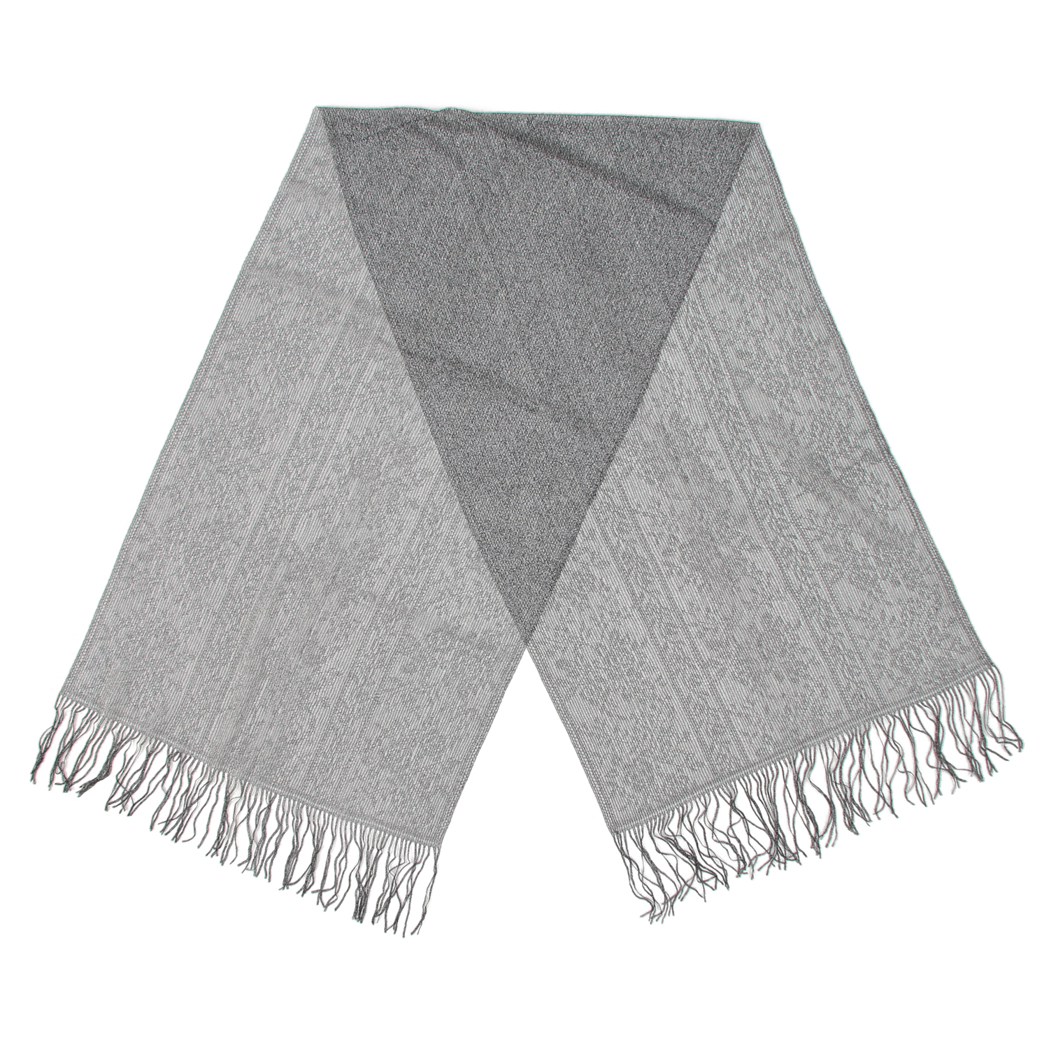 日本製 ラメ入りバラボーダー柄ストール - 画像2