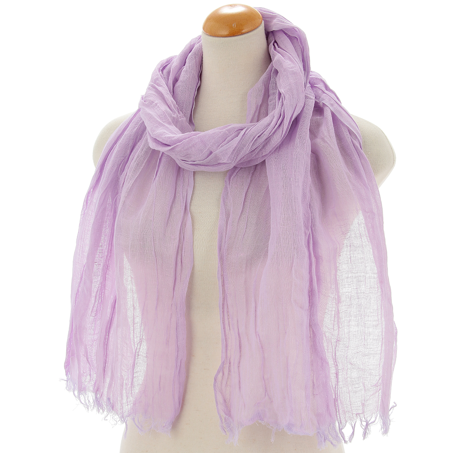 UV綿麻無地シワ加工ストール - 画像5