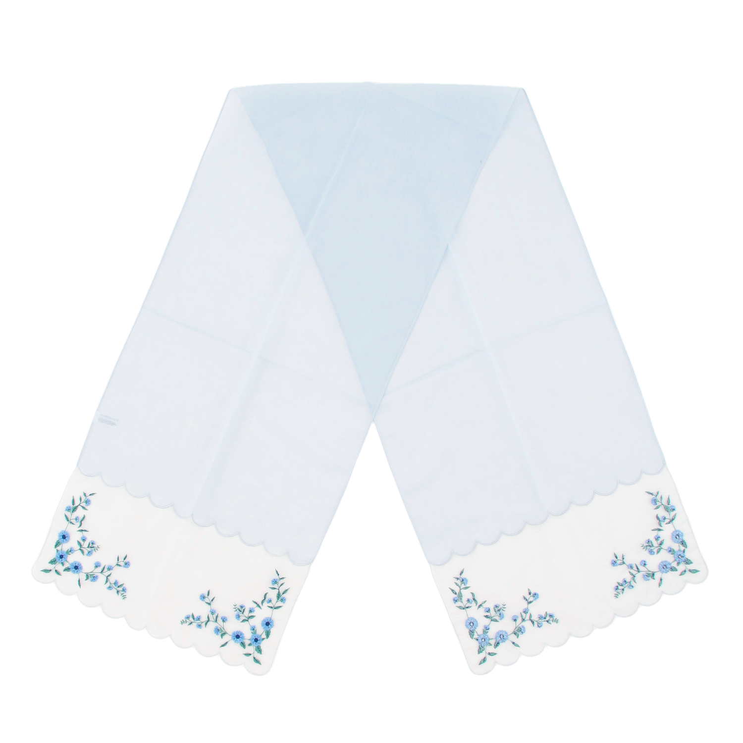 オーガンジ－切替刺繍ストール 花蔦柄 - 画像3