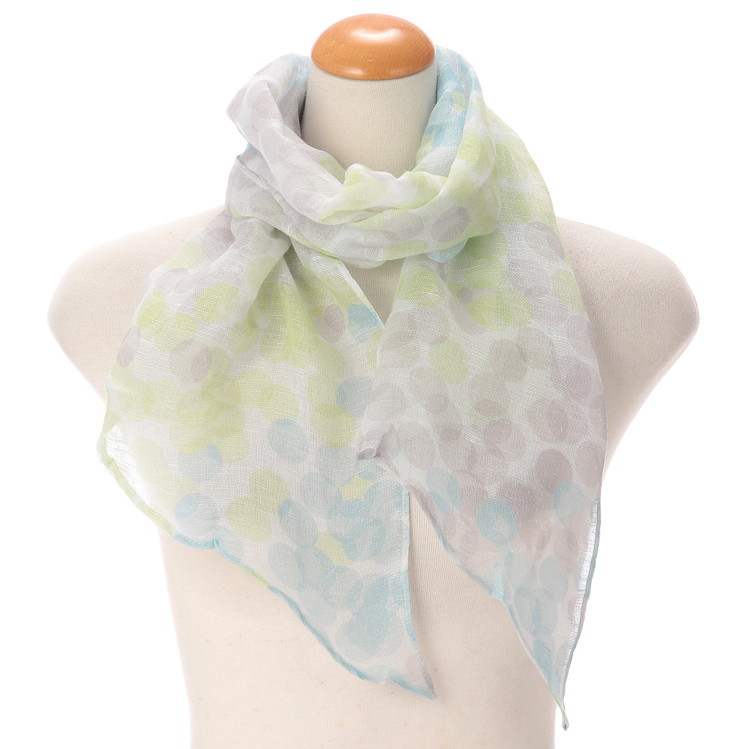 UV剣先ストール ドット柄