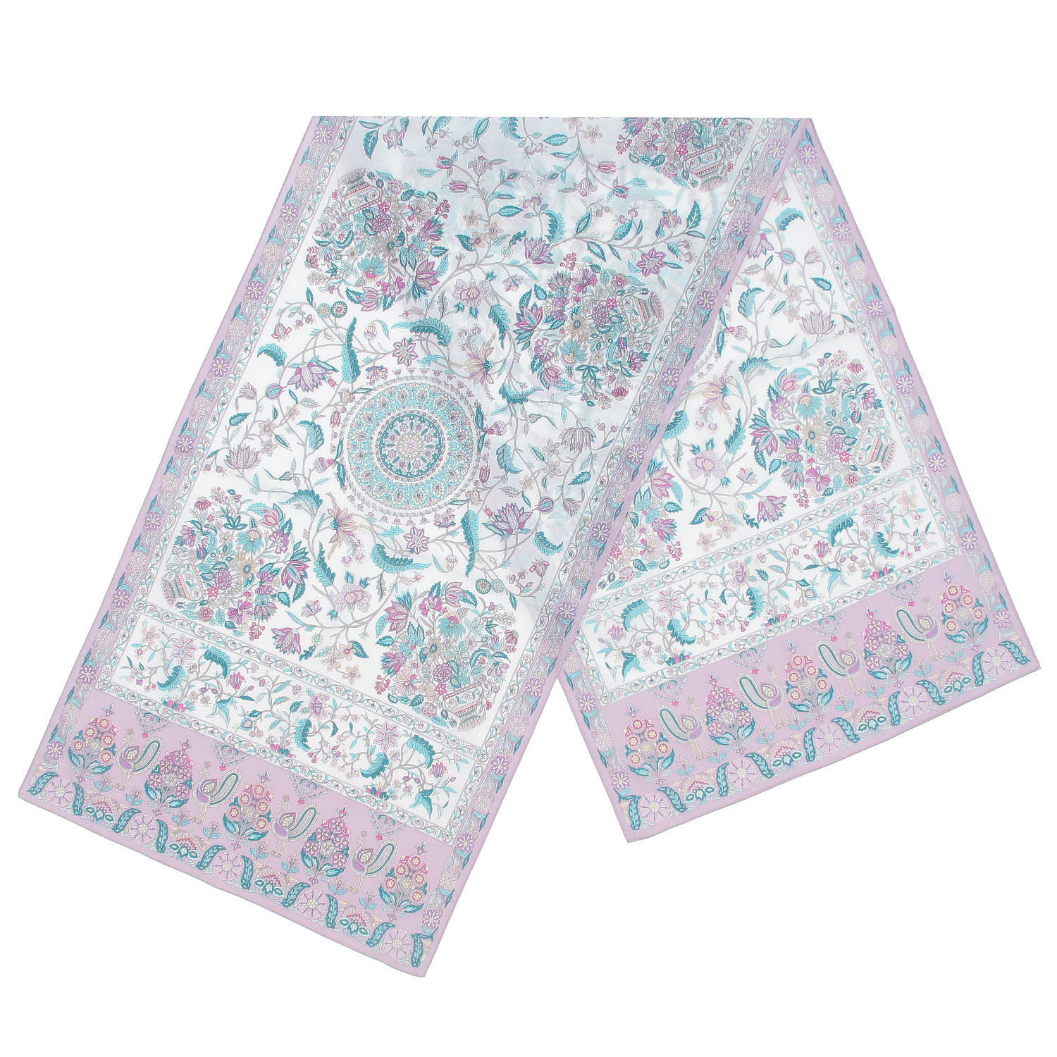 【イエロー、マリンブルー終了】日本製 綿ローンロングスカーフ シラーズ - 画像3