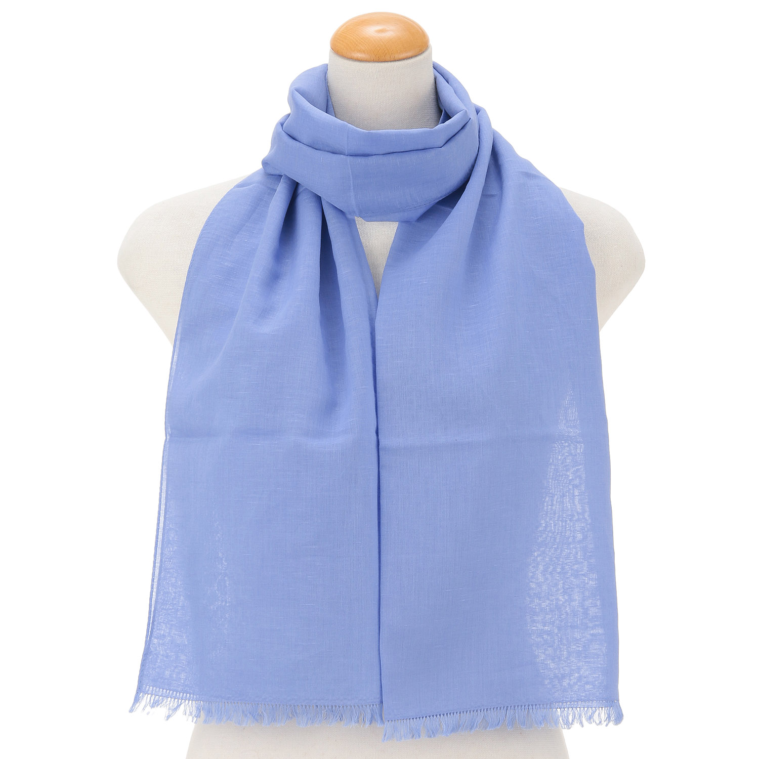 日本製 KYOTO BLUE 綿麻ボタニカルダイストール - 画像1