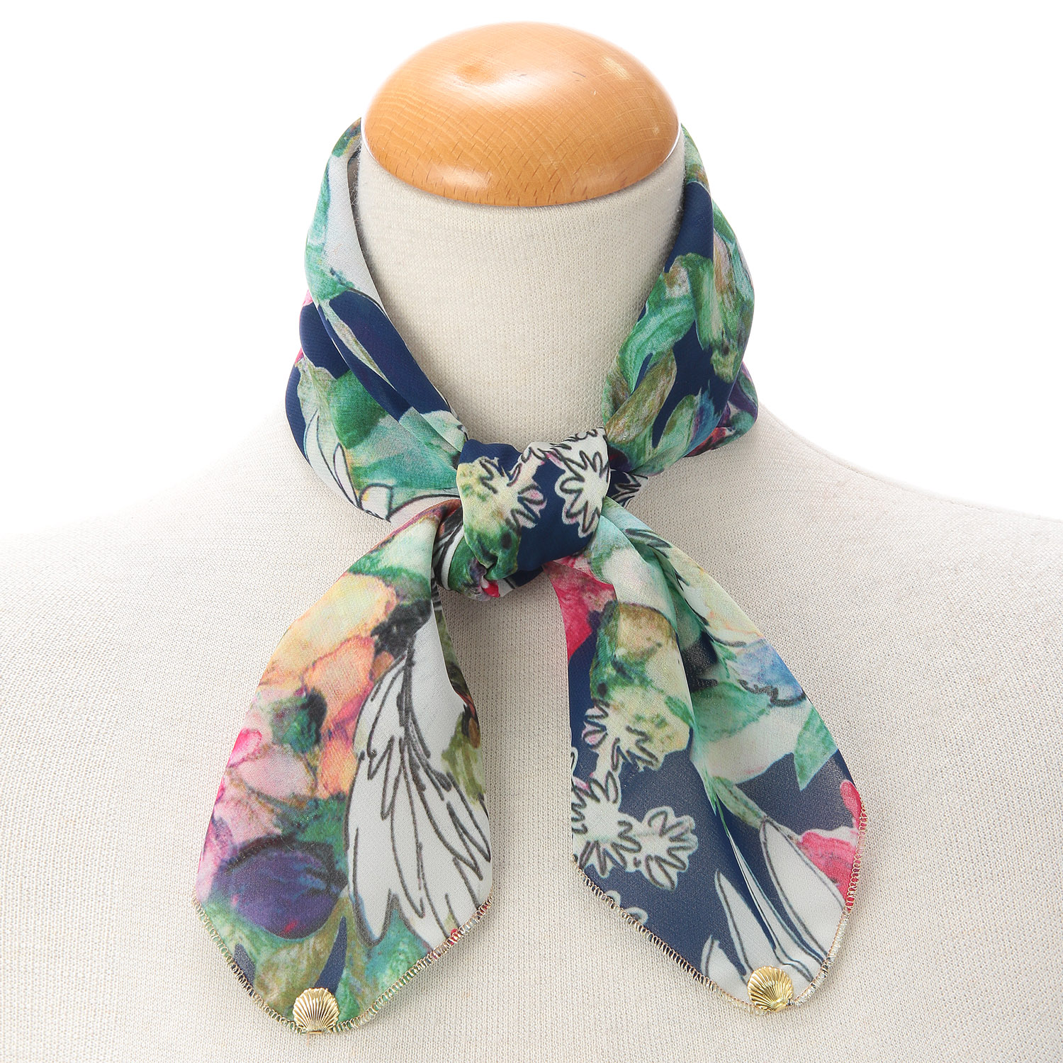 日本製 プリントポリエステルシフォンスカーフ 52×52 - 画像14