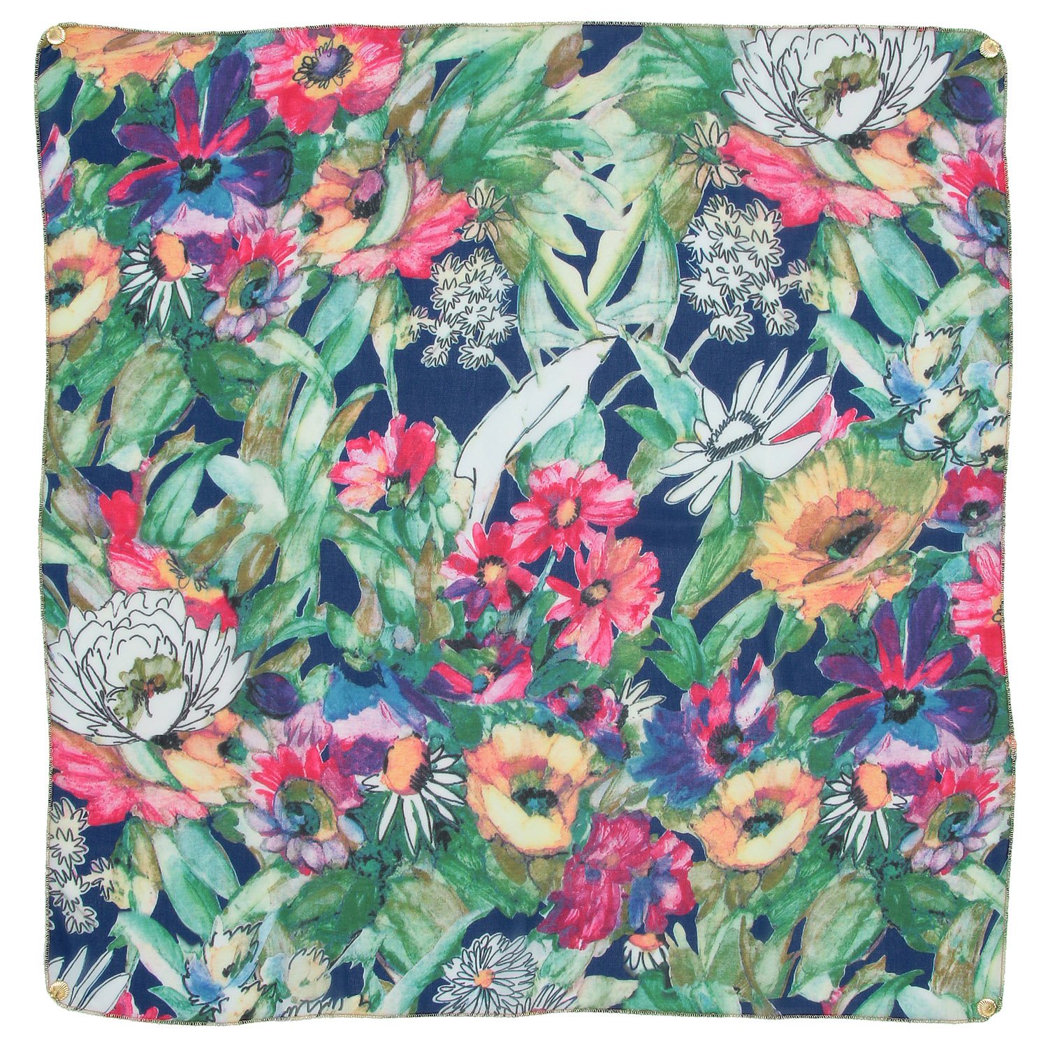 日本製 プリントポリエステルシフォンスカーフ 52×52 - 画像15