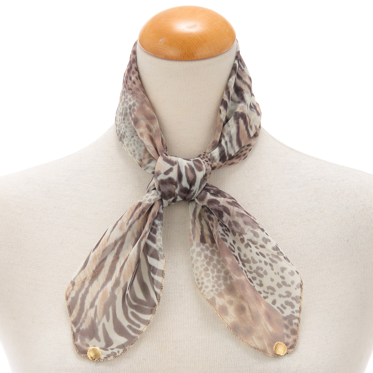 日本製 プリントポリエステルシフォンスカーフ 52×52 - 画像10