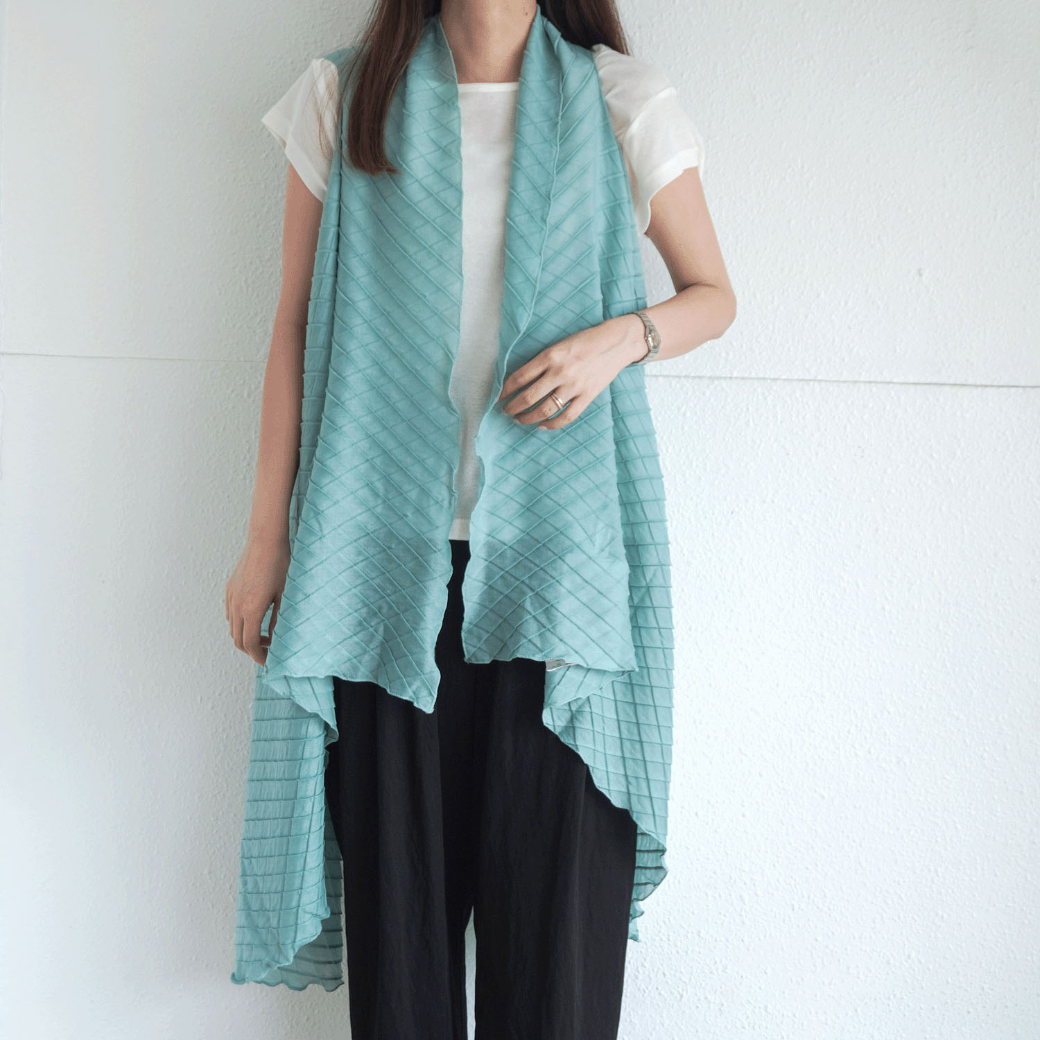 2way格子柄ストール - 画像3