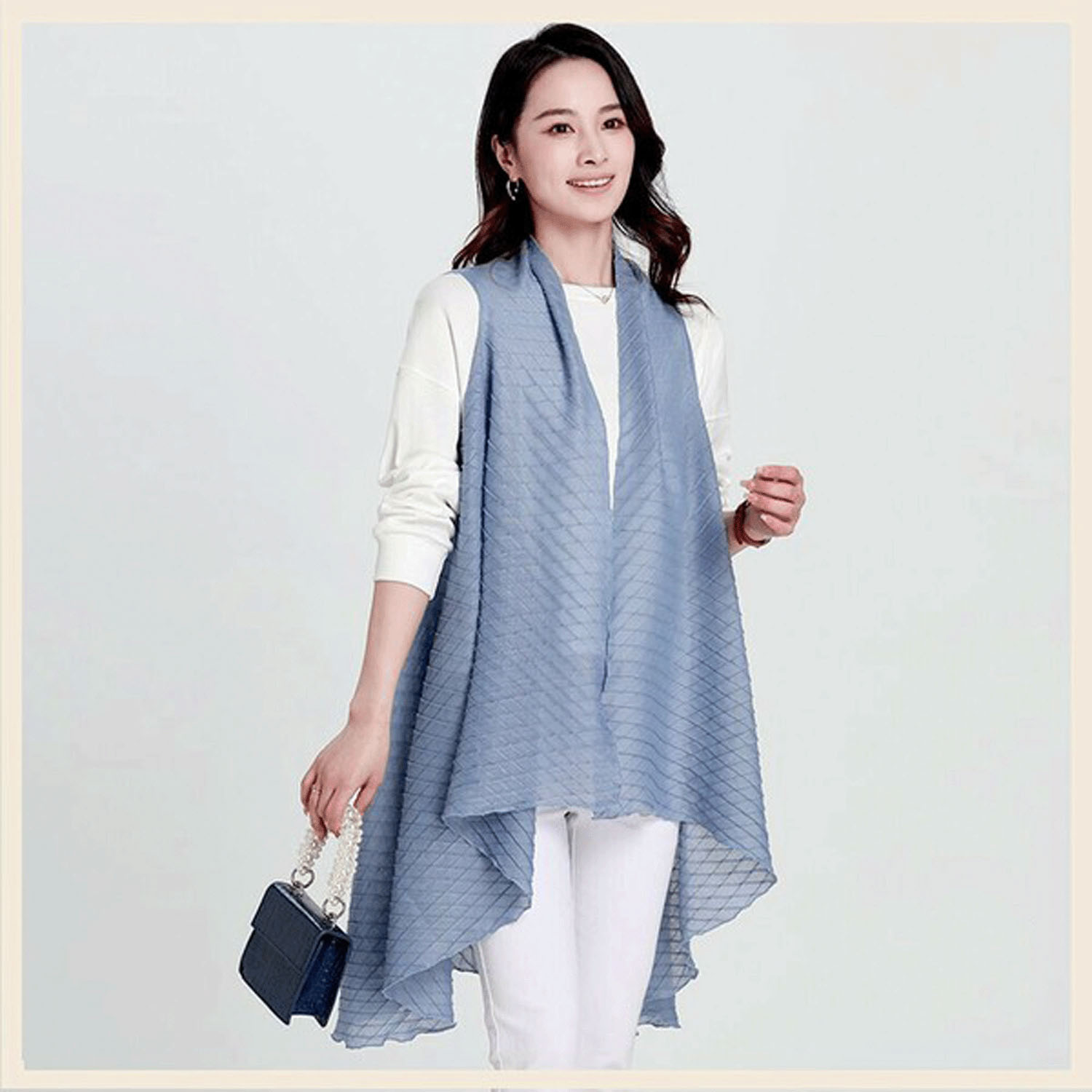 2way格子柄ストール