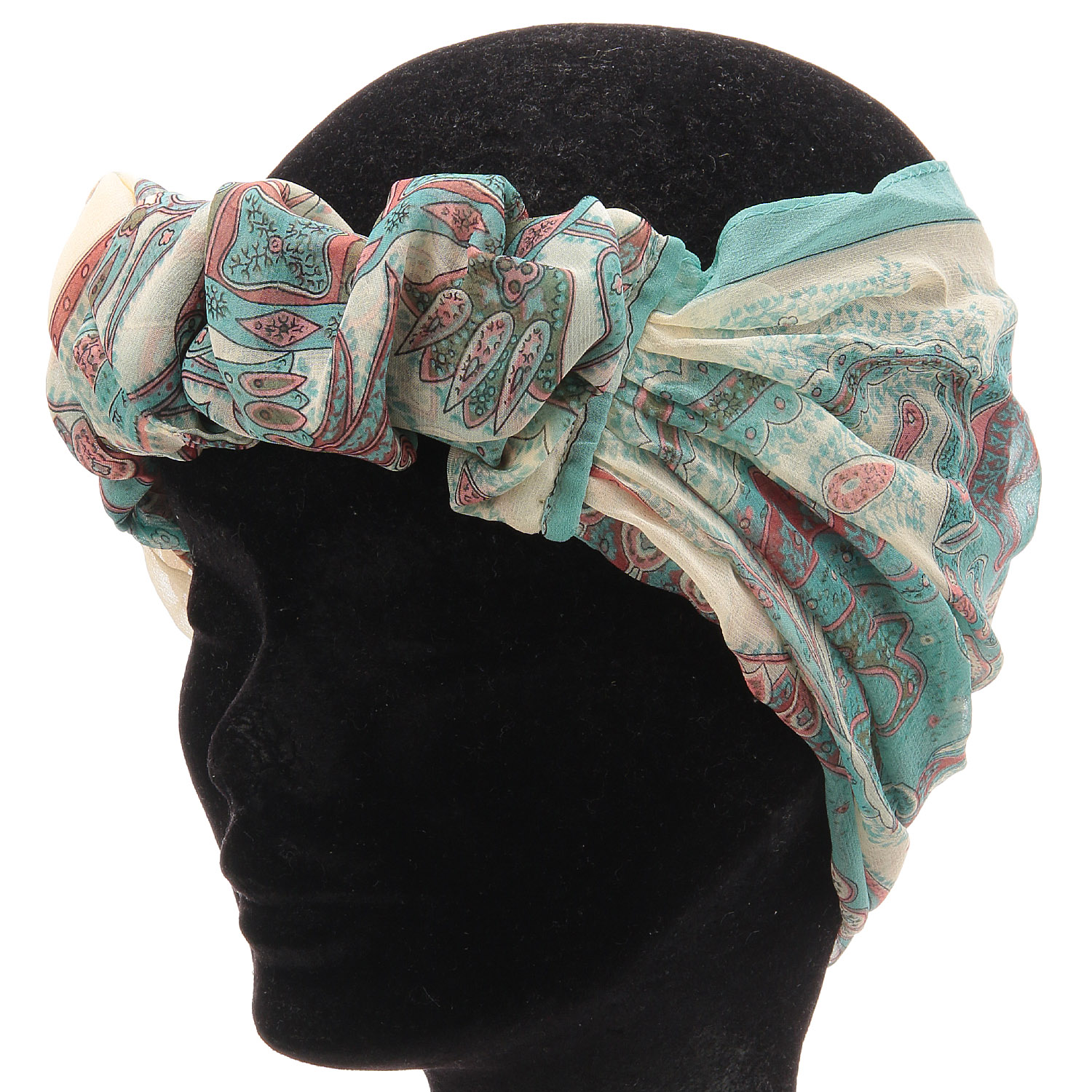 日本製 シルクシフォンリングスカーフ - 画像2