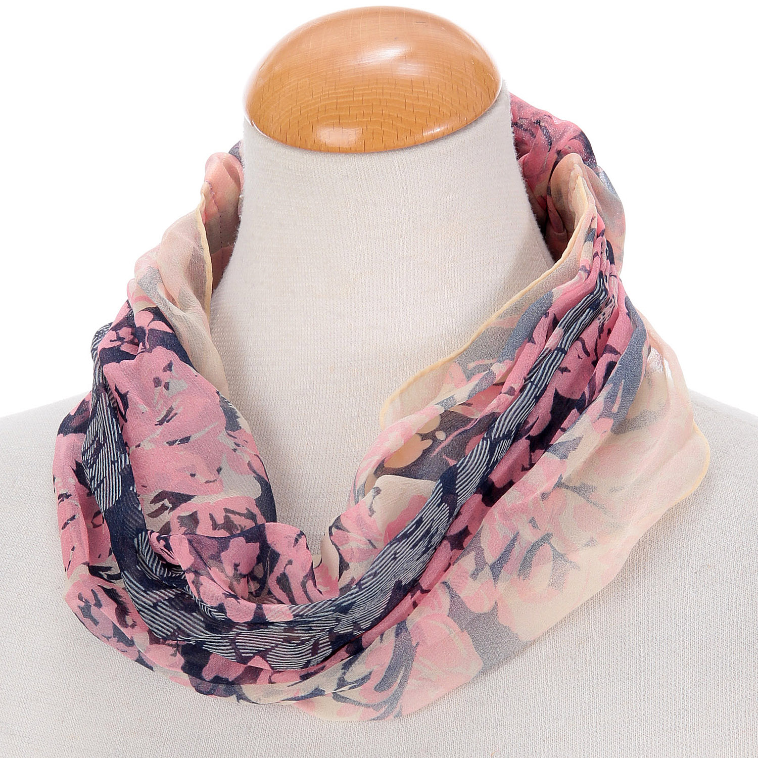 日本製 シルクシフォンリングスカーフ - 画像6