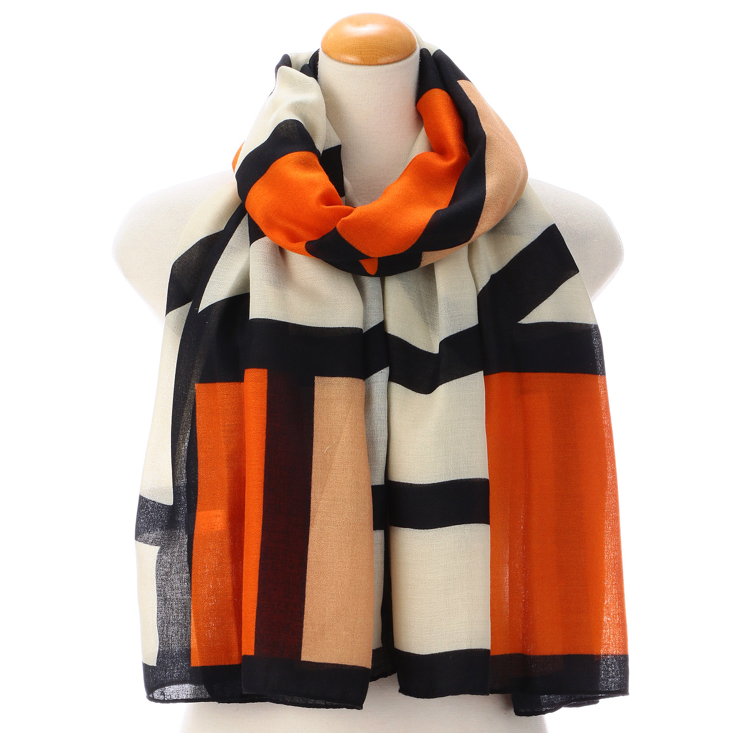 幾何柄ストール - 画像1