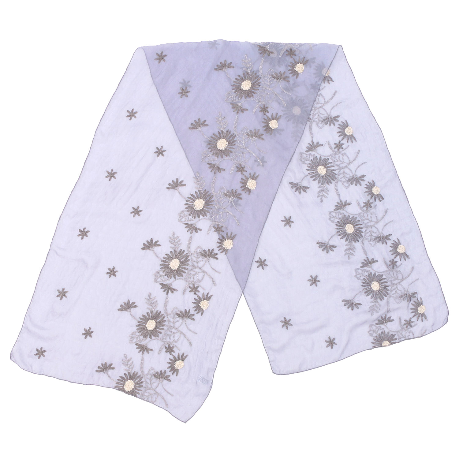 花柄刺繍ストール - 画像2