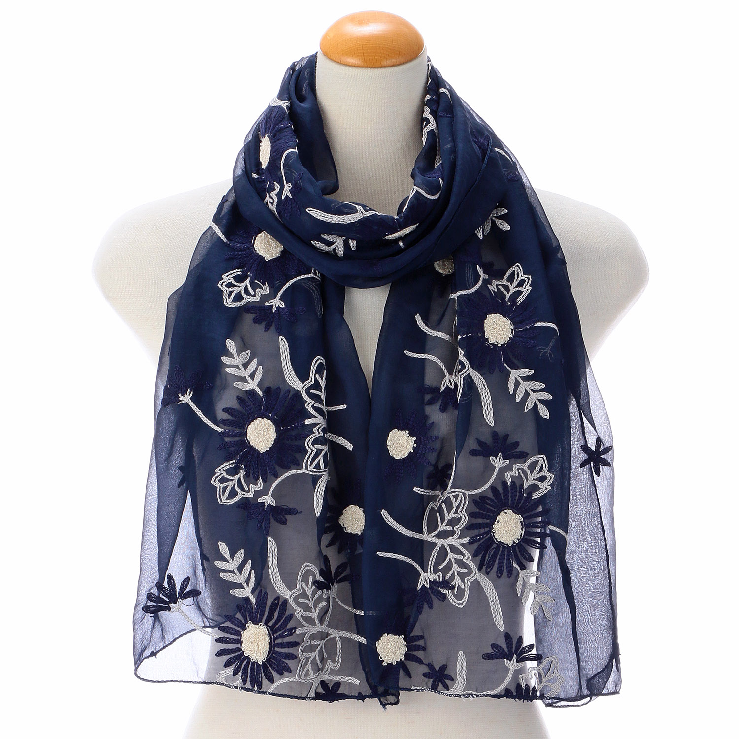 花柄刺繍ストール - 画像6