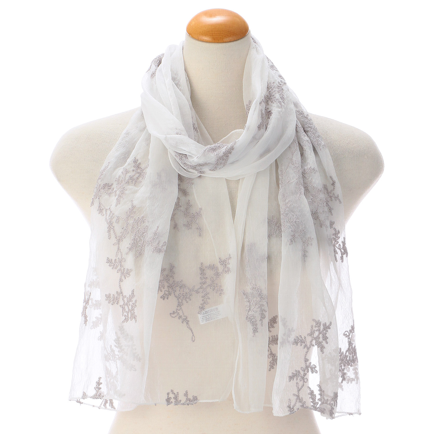 リーフ刺繍ストール - 画像3