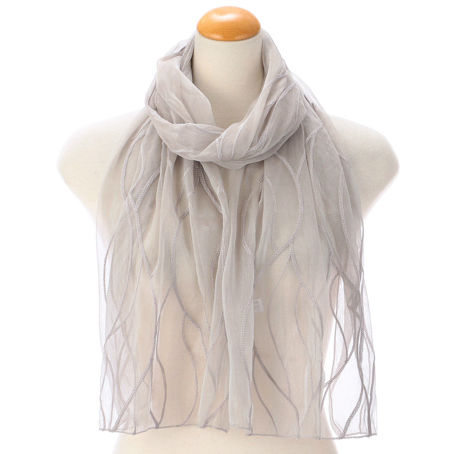 ライン刺繍ストール