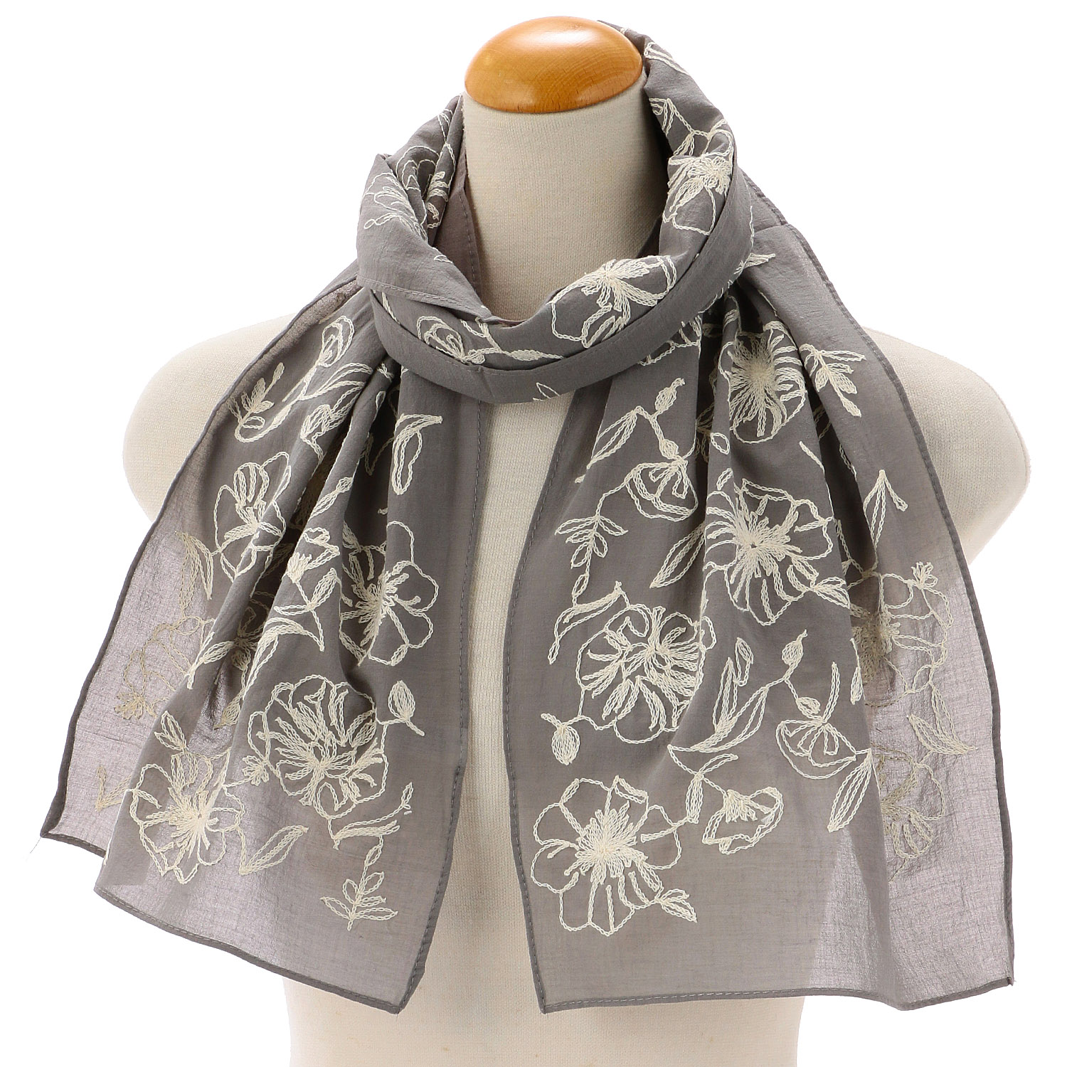 コットン刺繍ストール - 画像2