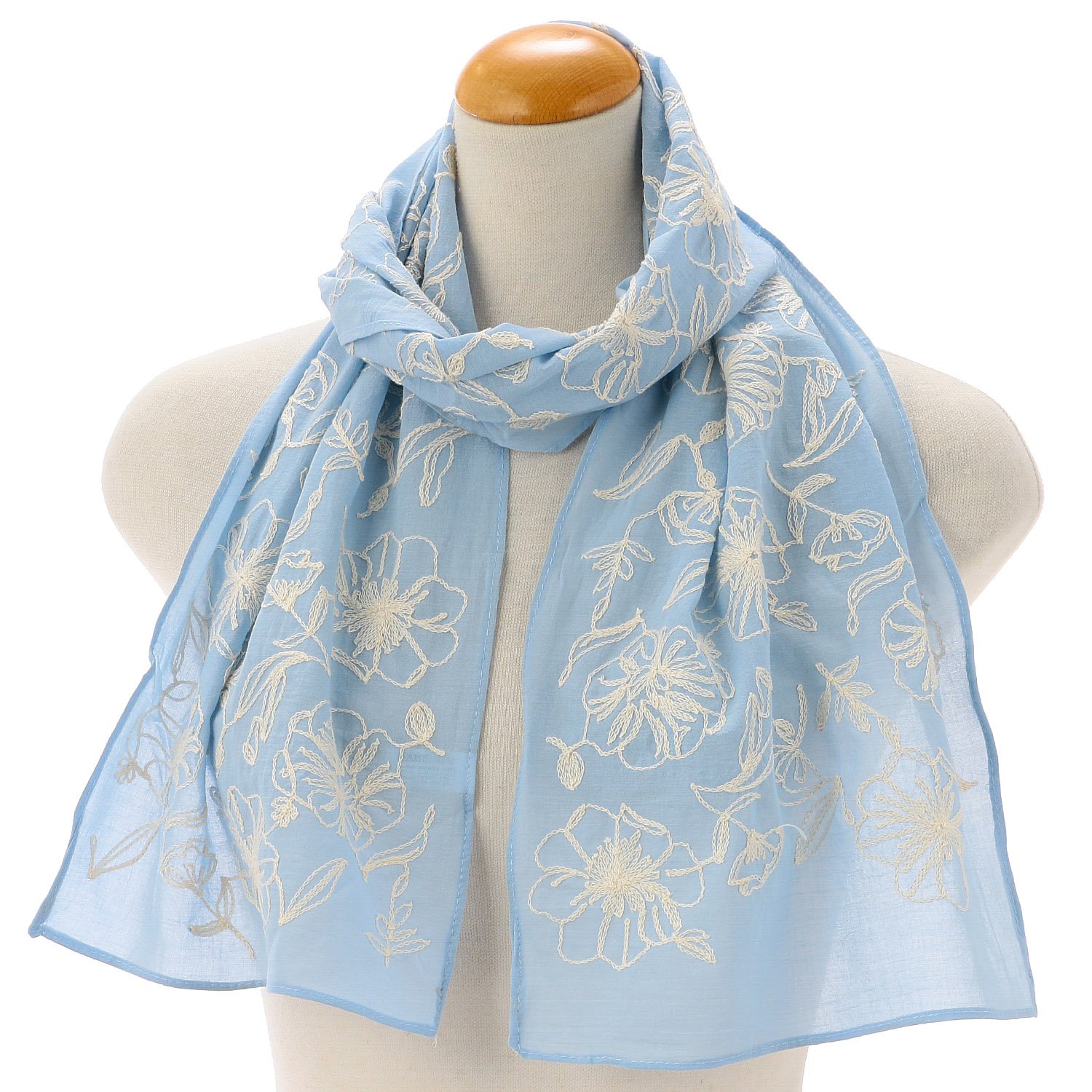 コットン刺繍ストール