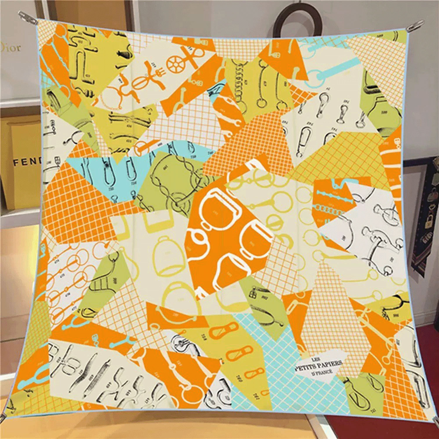 大判プリントツイルスカーフ 90×90 - 画像5