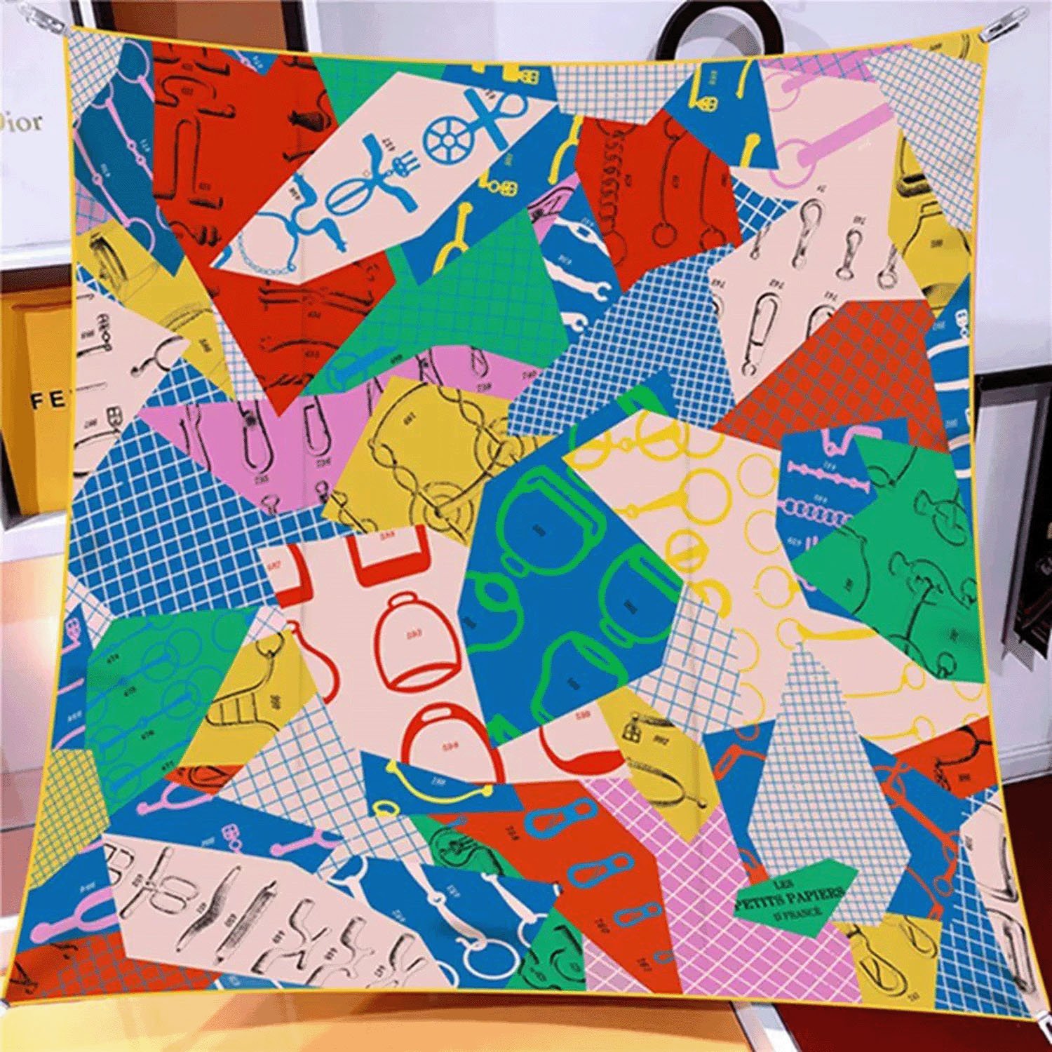 大判プリントツイルスカーフ 90×90 - 画像7