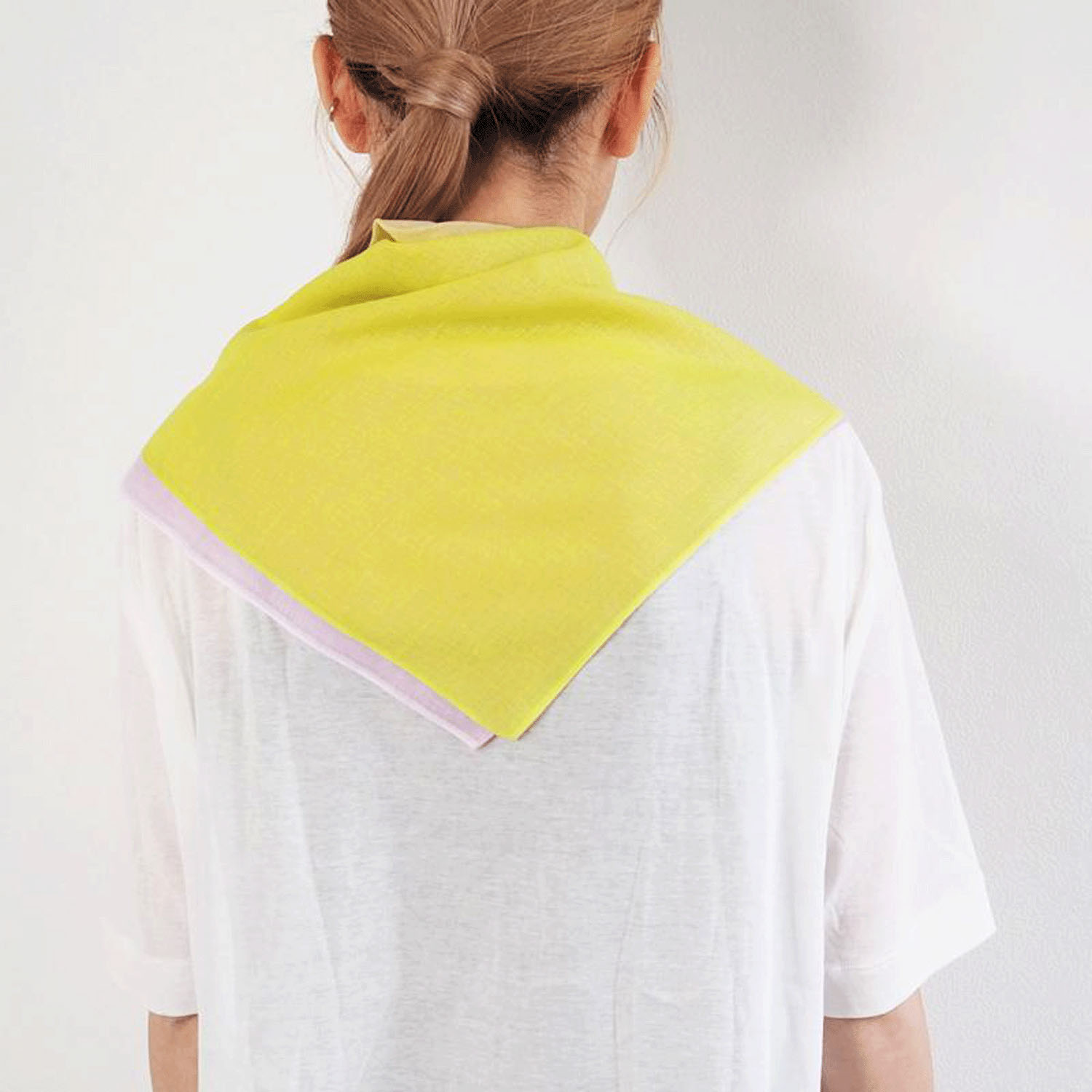 日本製 おさんぽスカーフ バイカラー 62×62 - 画像11