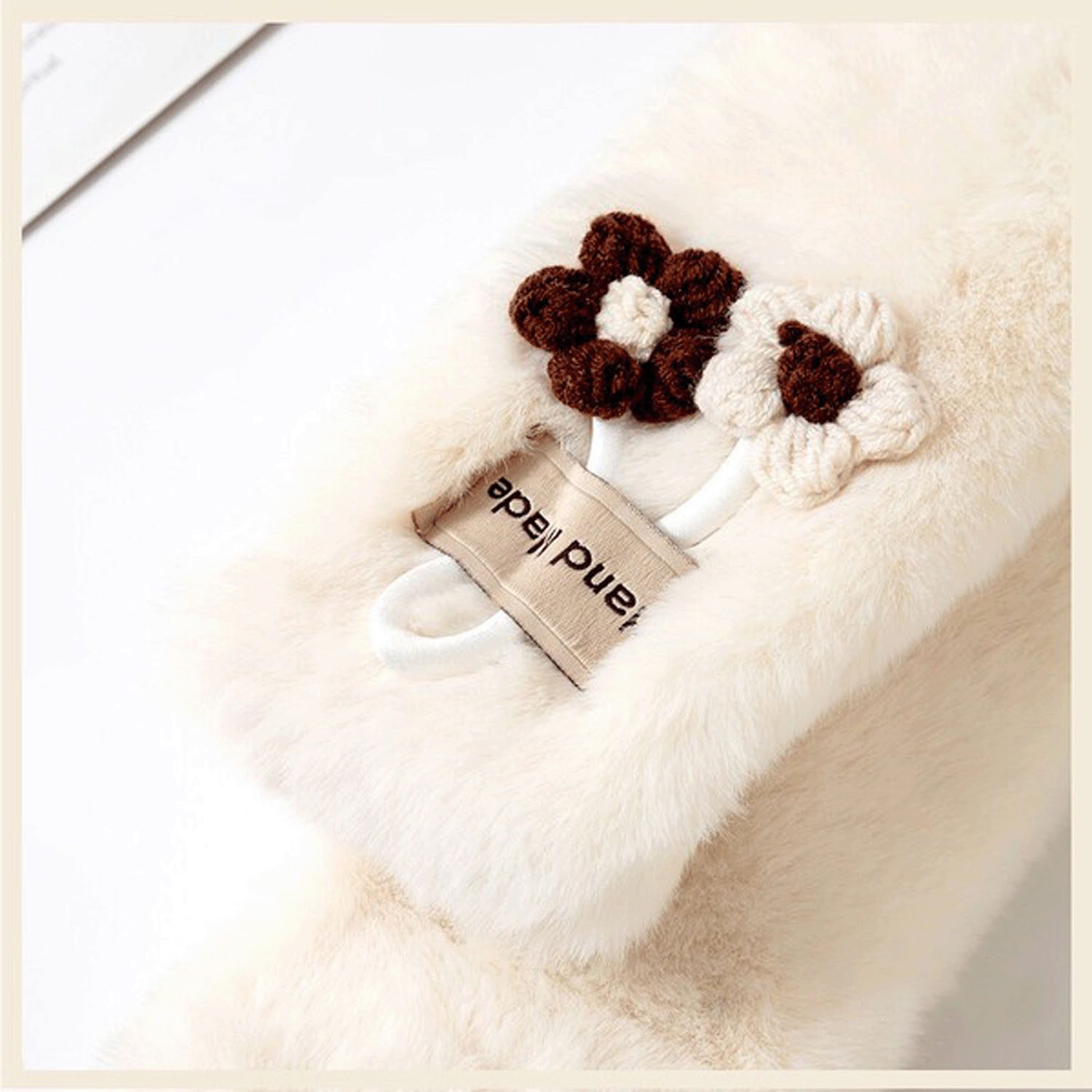 花モチーフエコファーマフラー - 画像3