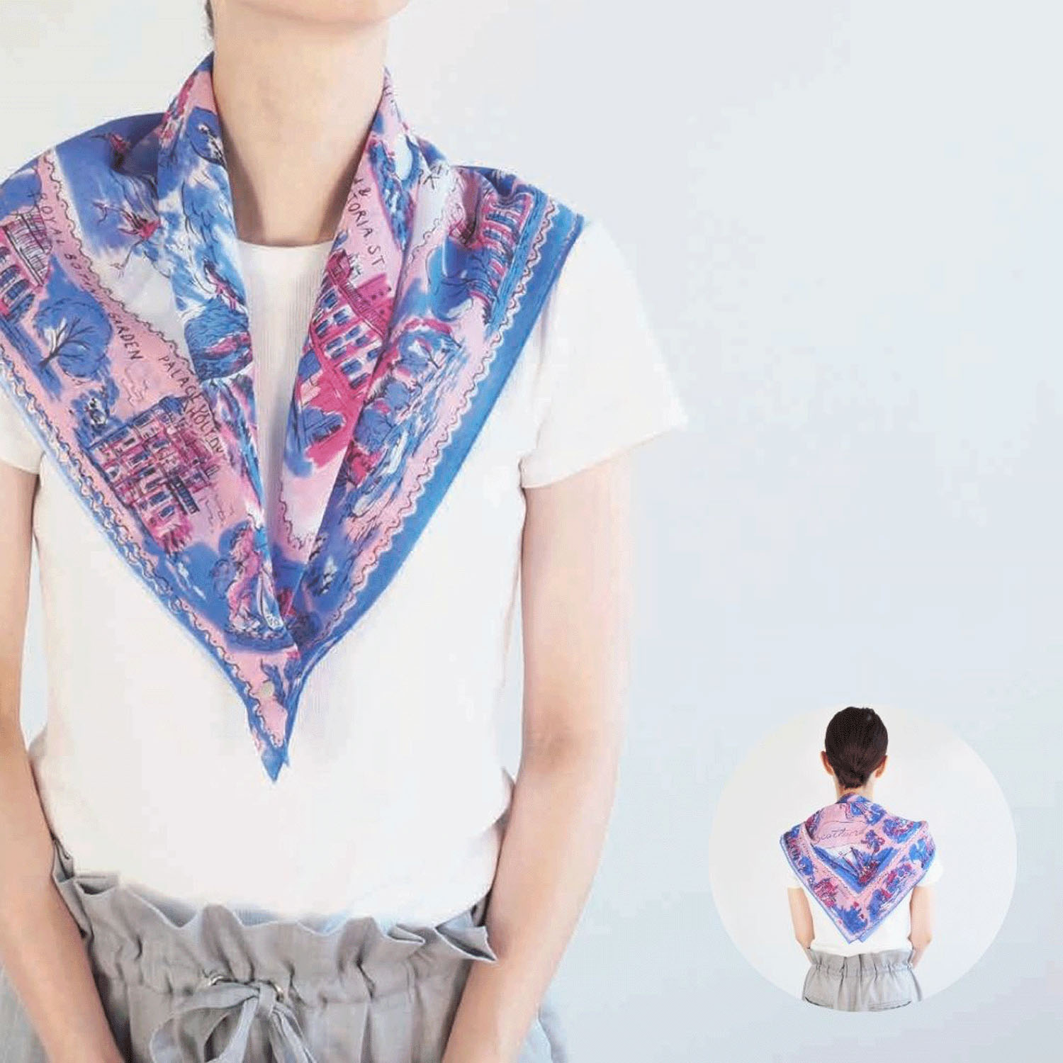 日本製 おさんぽスカーフ 62×62