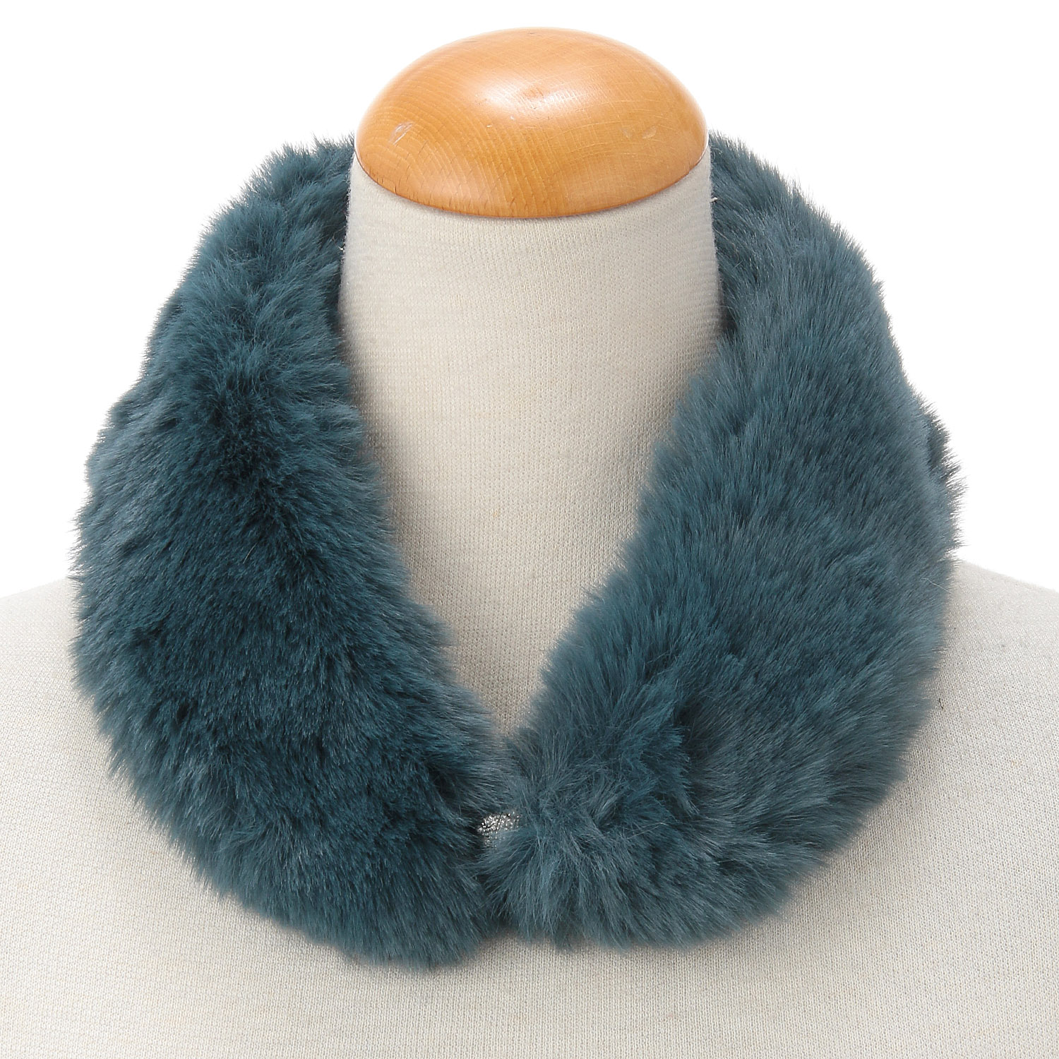 【シルバーグレー、パープル終了】フェイクファー マグネット付きプチマフラー - 画像1