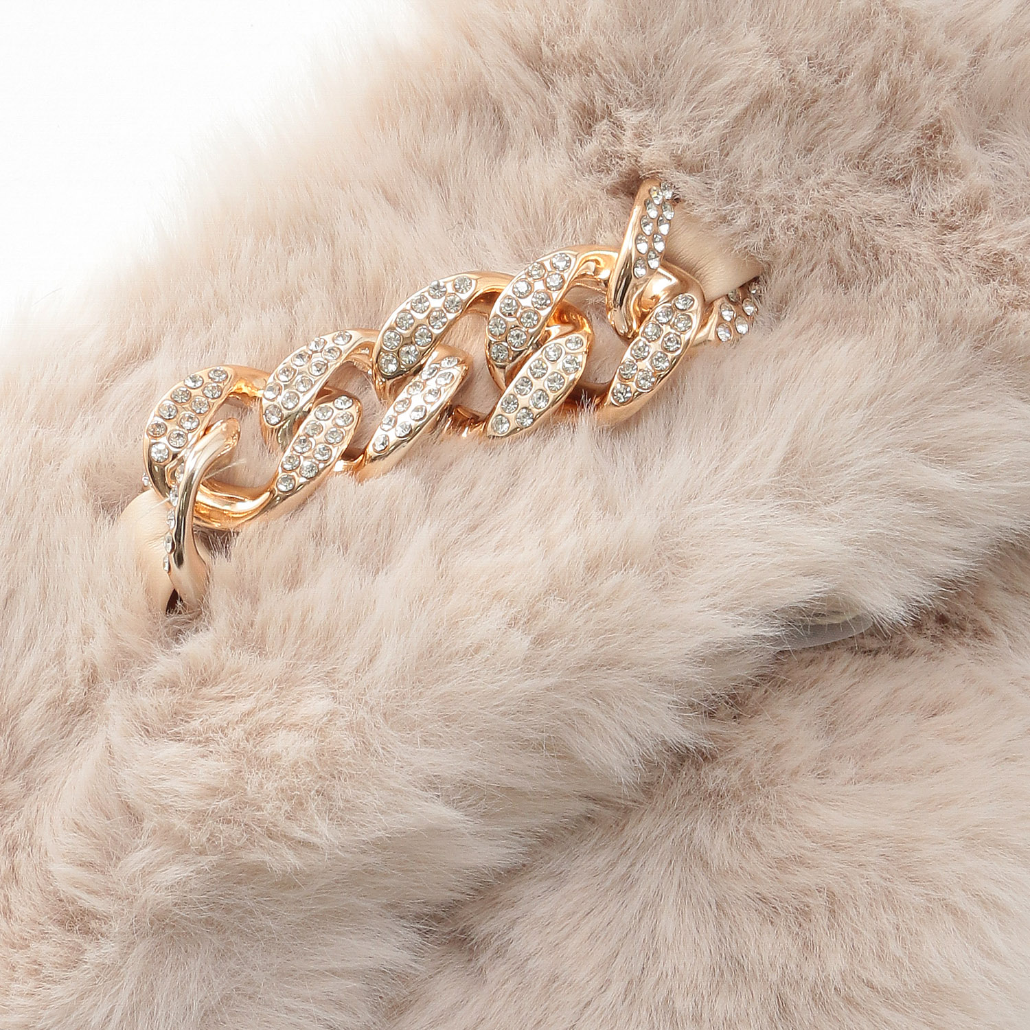 フェイクファーゴールドビジュー付きマフラー - 画像6