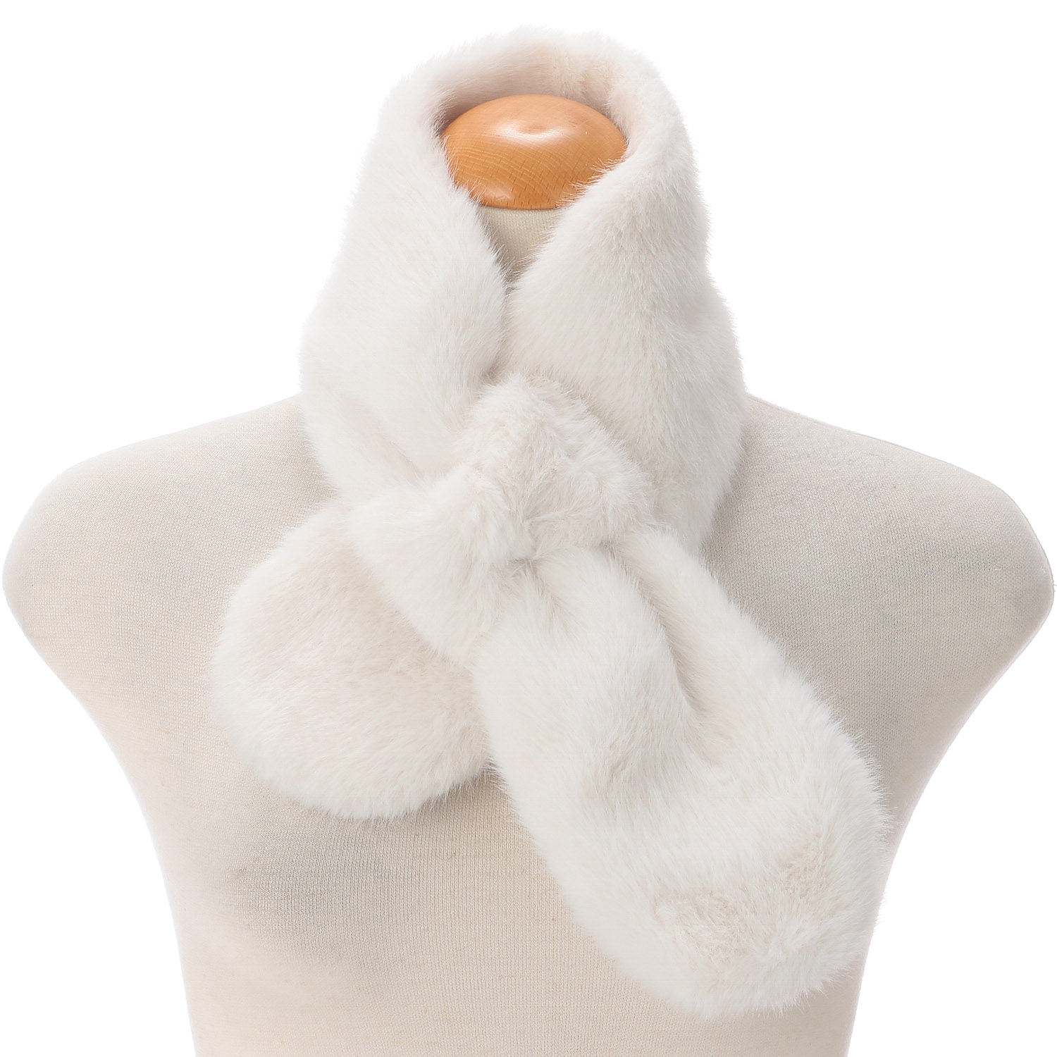 【ベージュ終了】エコファーリボンループティペット - 画像4