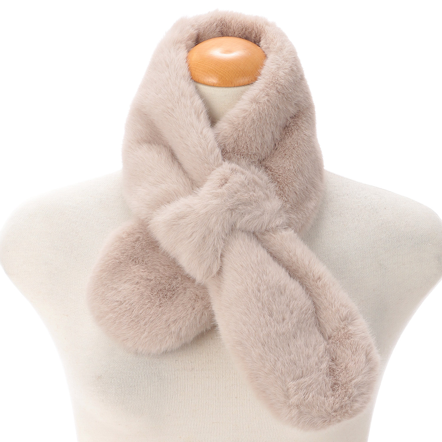 【ベージュ終了】エコファーリボンループティペット - 画像5