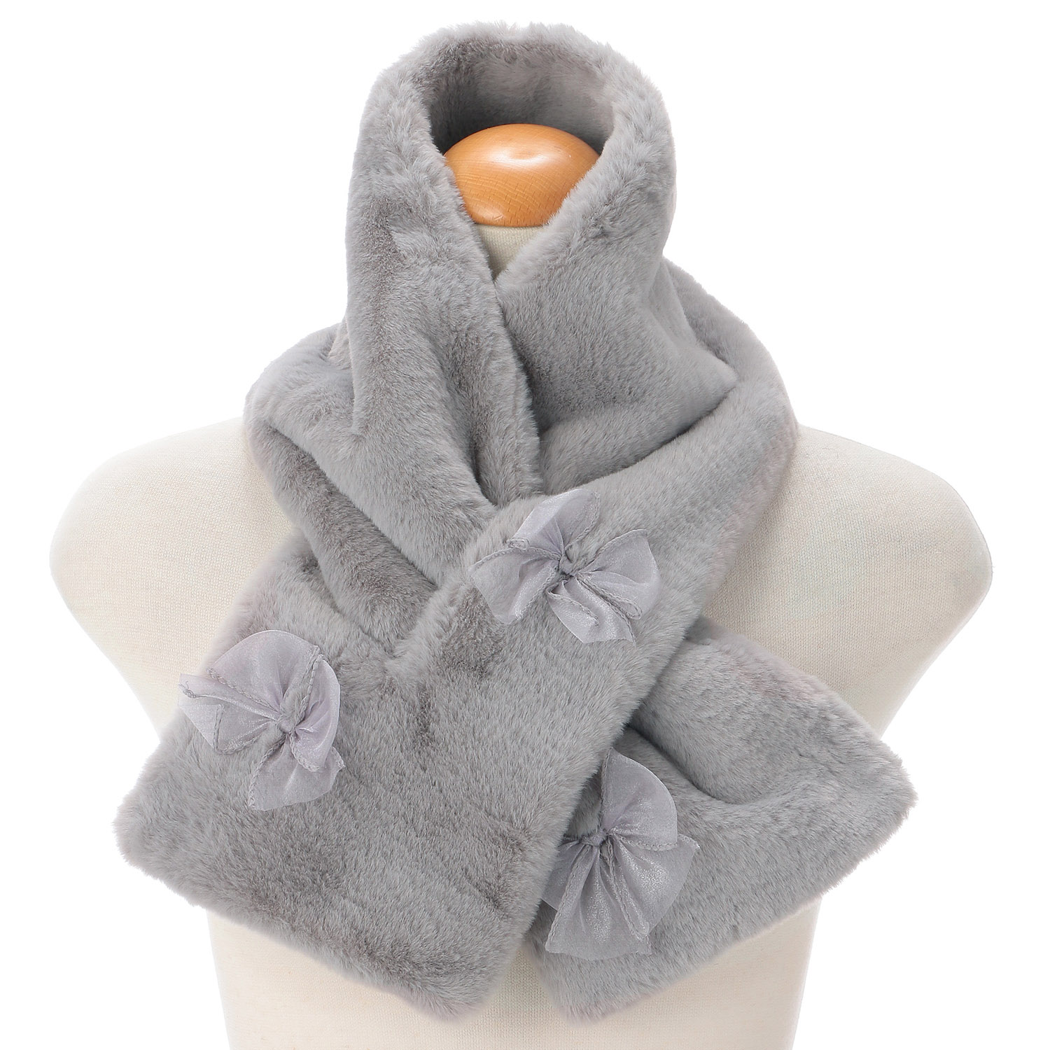 エコファーオーガンジーリボン付ティペット - 画像2