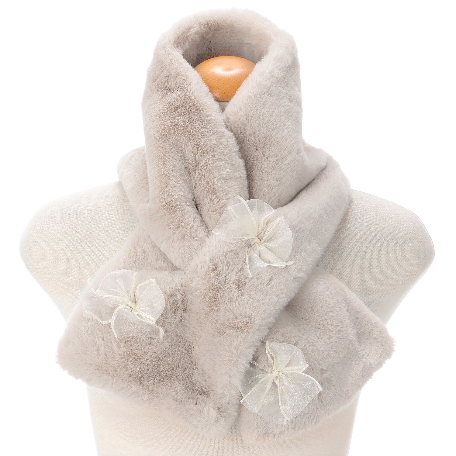 エコファーオーガンジーリボン付ティペット - 画像4