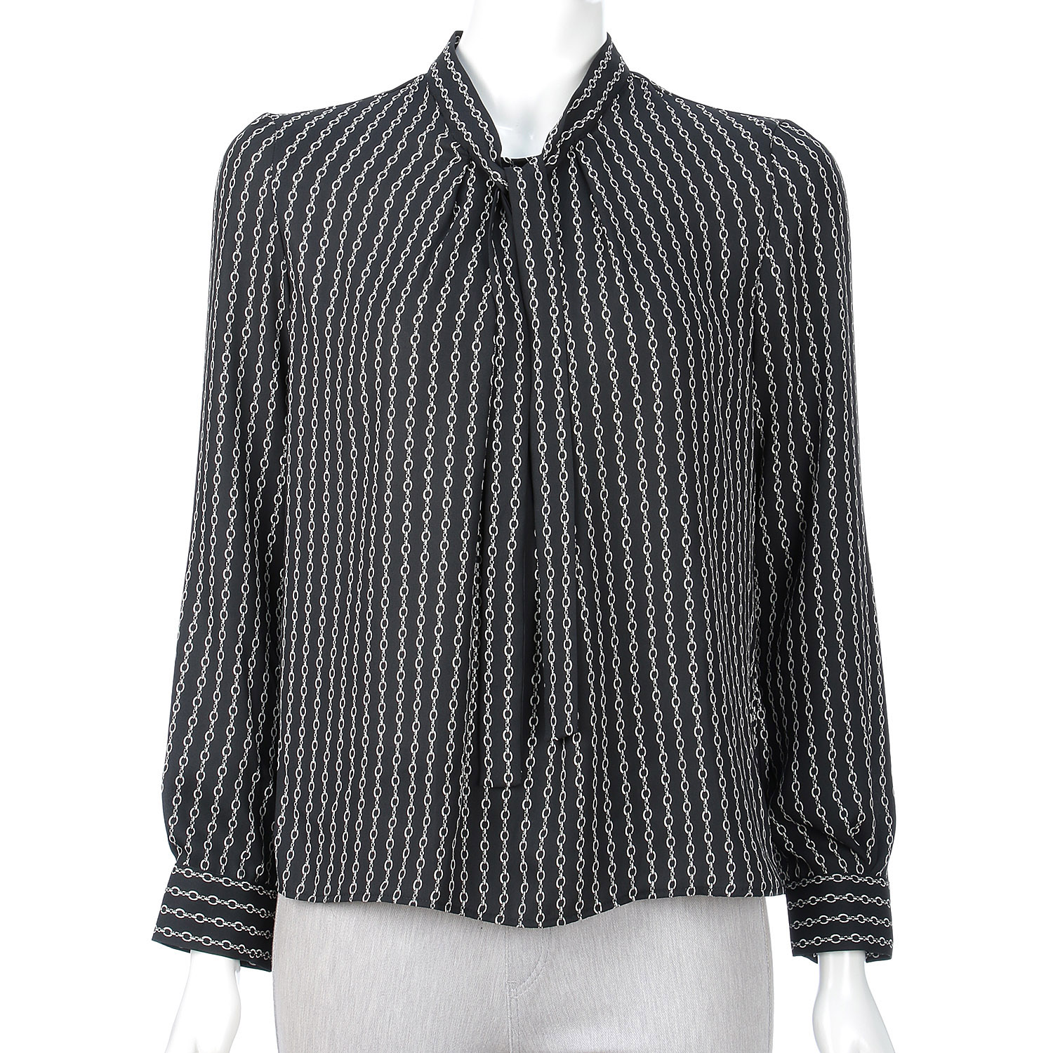 【Insta Live】一珠 KOKIA チェーン柄プリントボウタイブラウス - 画像2