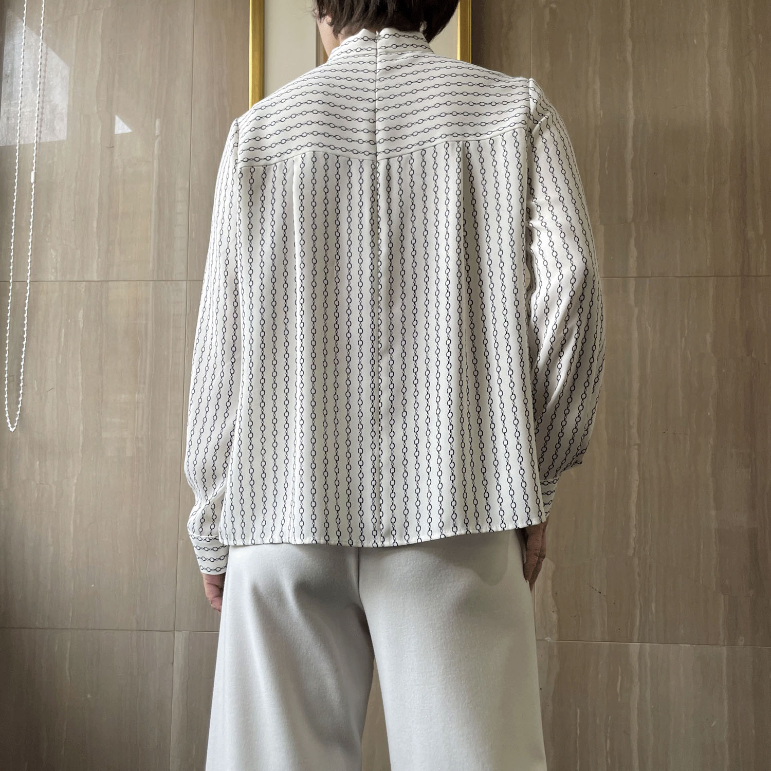 【Insta Live】一珠 KOKIA チェーン柄プリントボウタイブラウス - 画像7