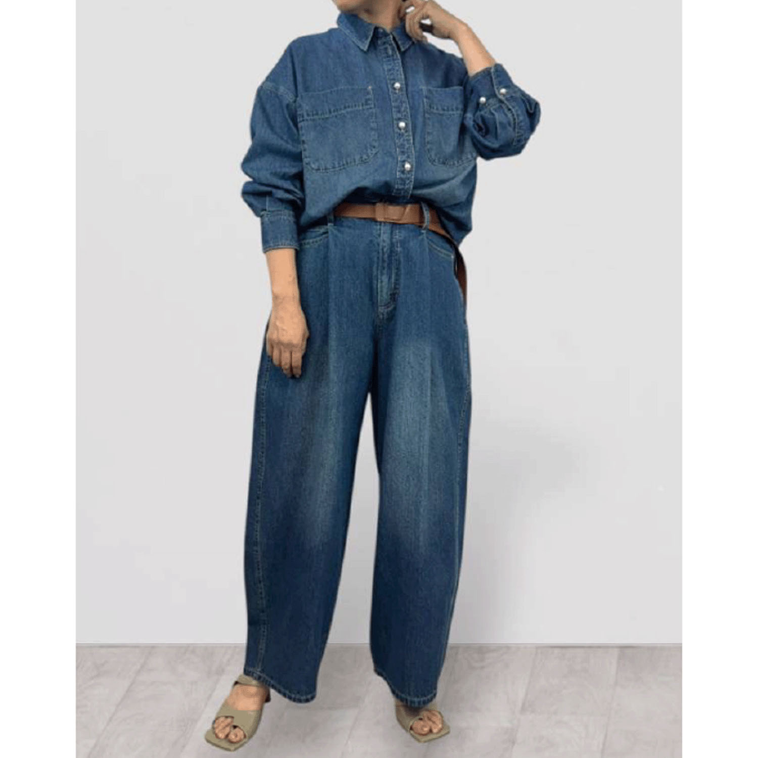 QTUME デニムパール釦シャツ - 画像13