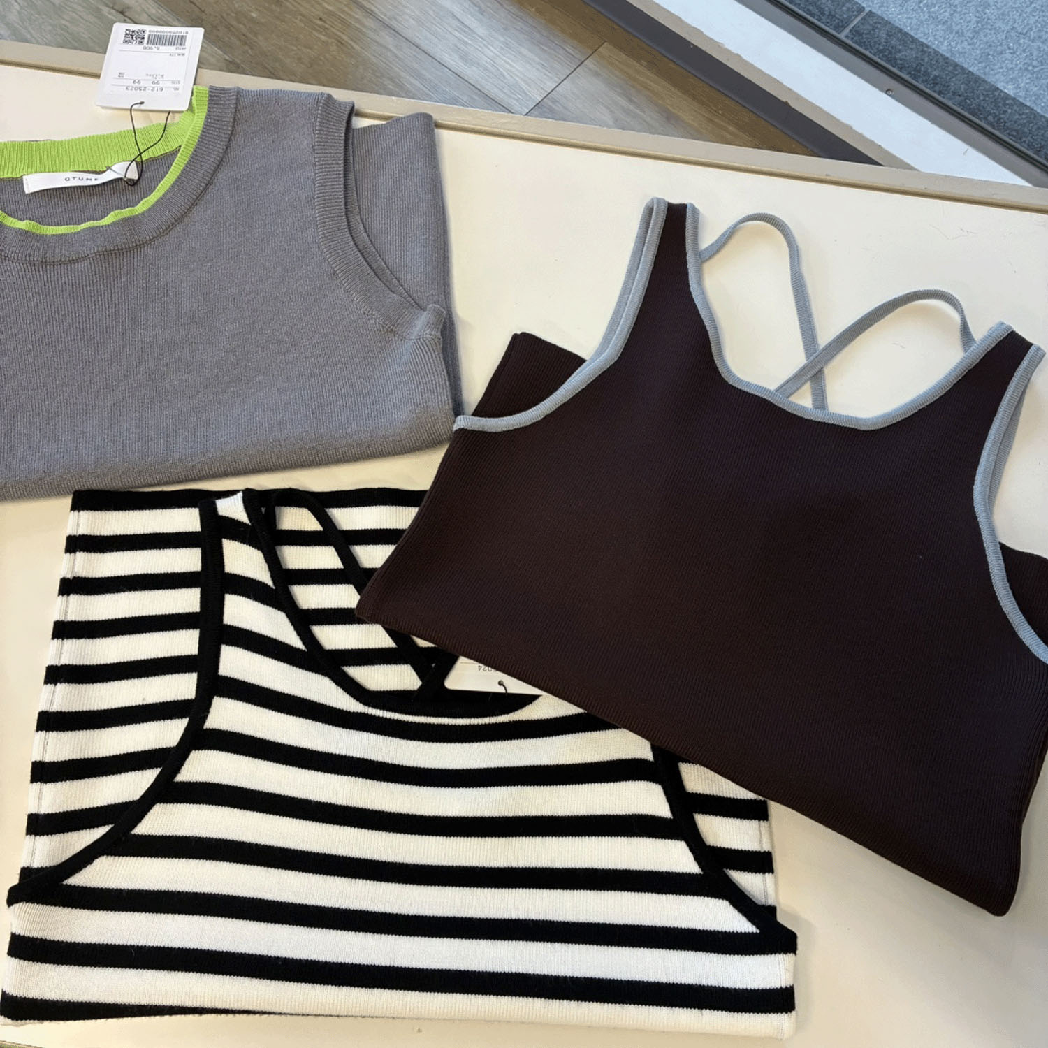 QTUME バイカラータンクニットインナートップス - 画像2