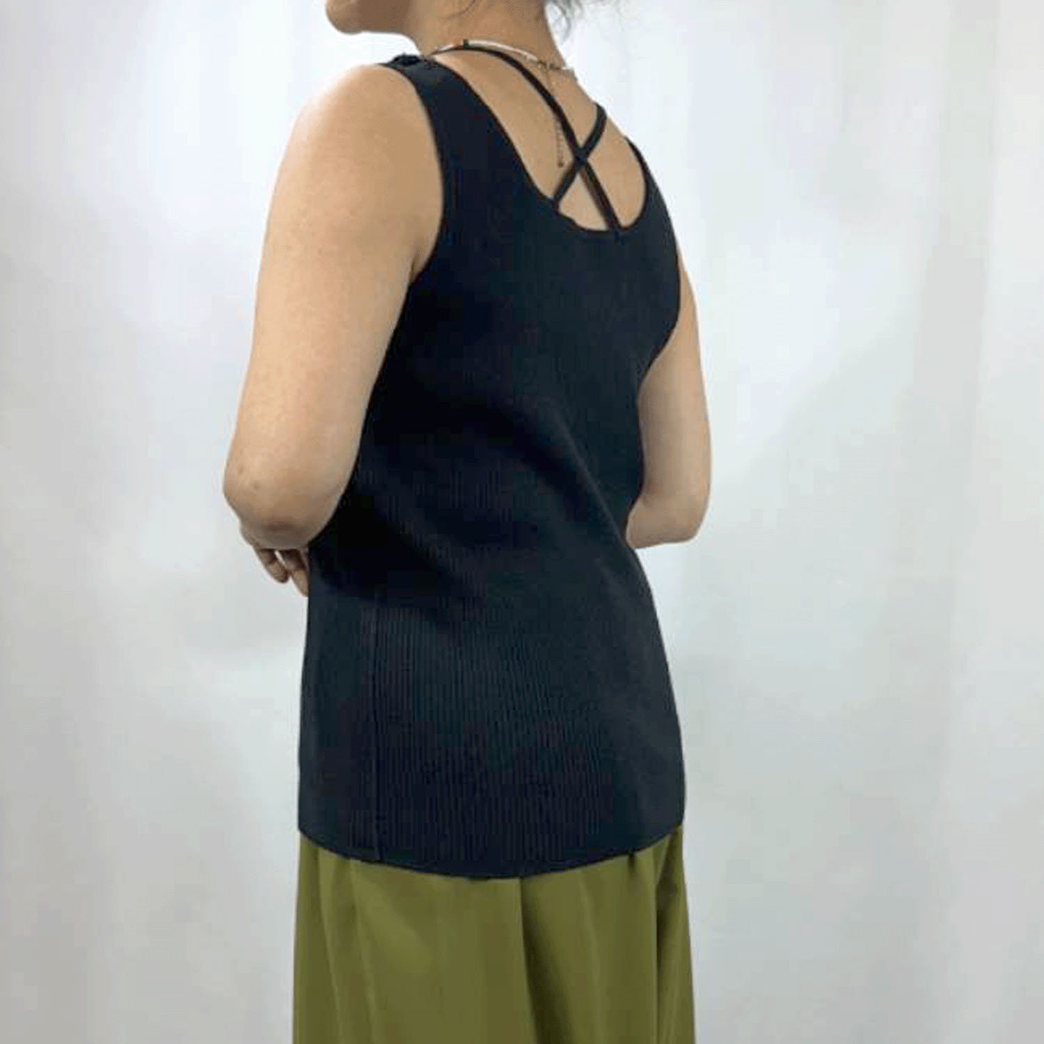 QTUME バイカラータンクニットインナートップス - 画像9