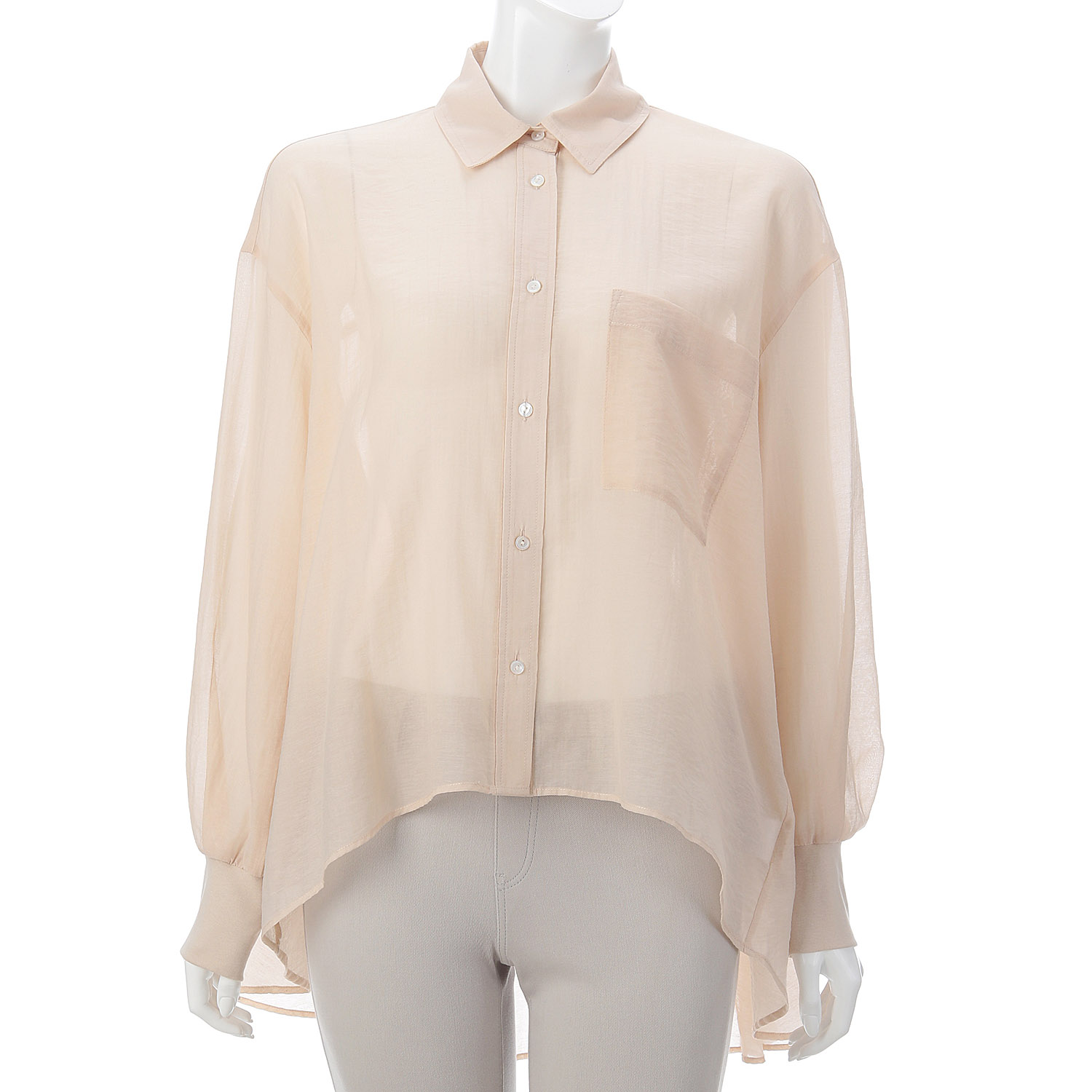 NUS シアーバックギャザーフレアシャツ - 画像8