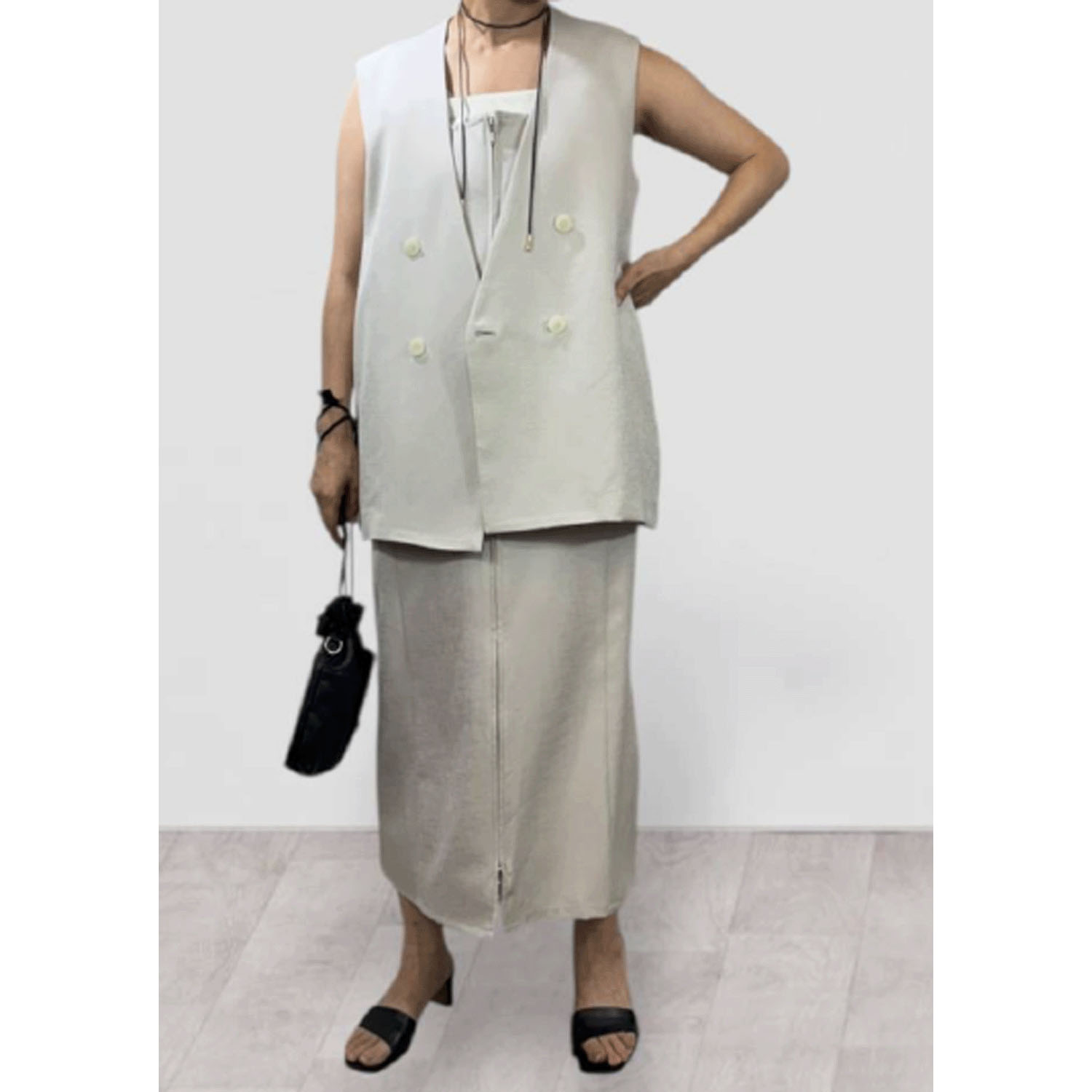 QTUME ダブルスリーブレスジャケット - 画像2