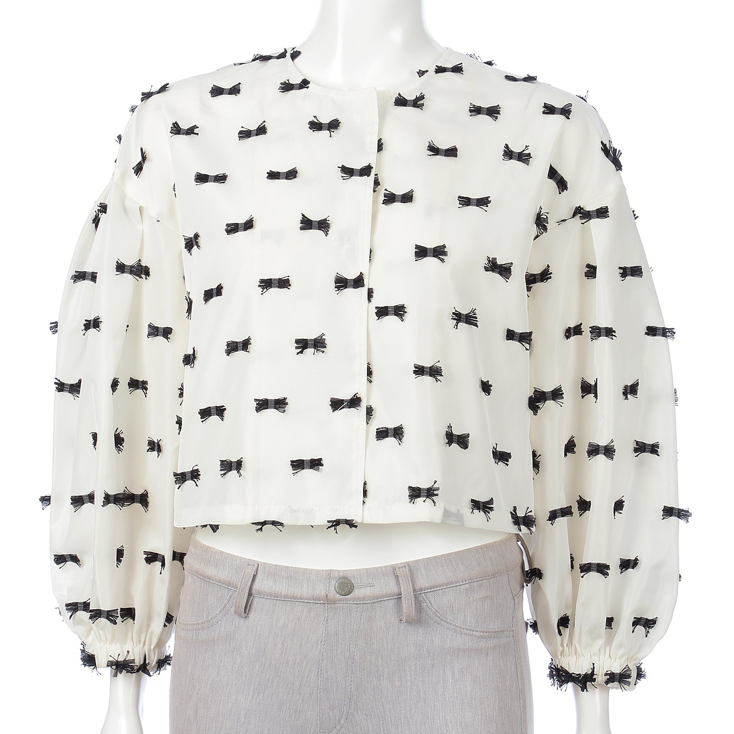 一珠 NOUQUE フサフサリボンブルゾン - 画像3