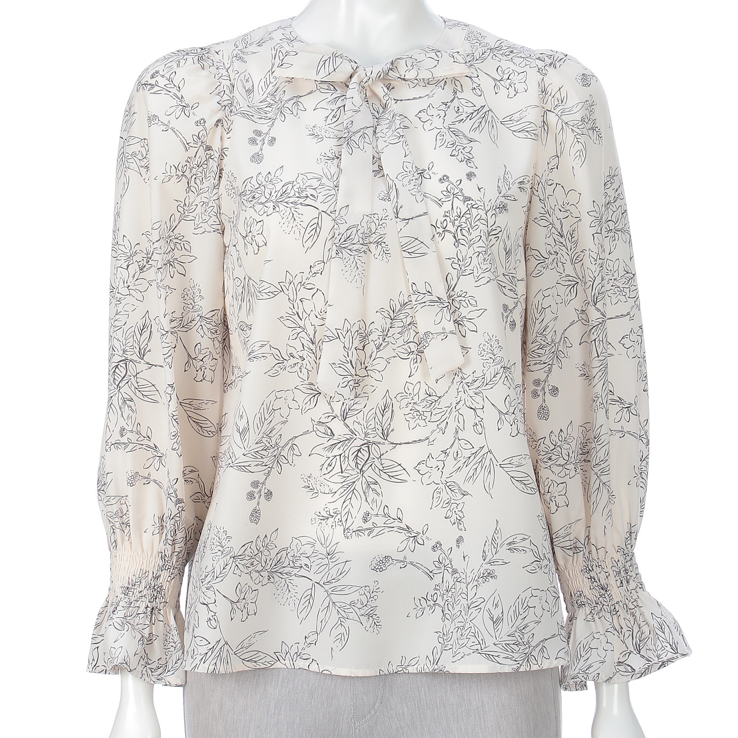 グラン山貴 プリントボウタイブラウス - 画像2