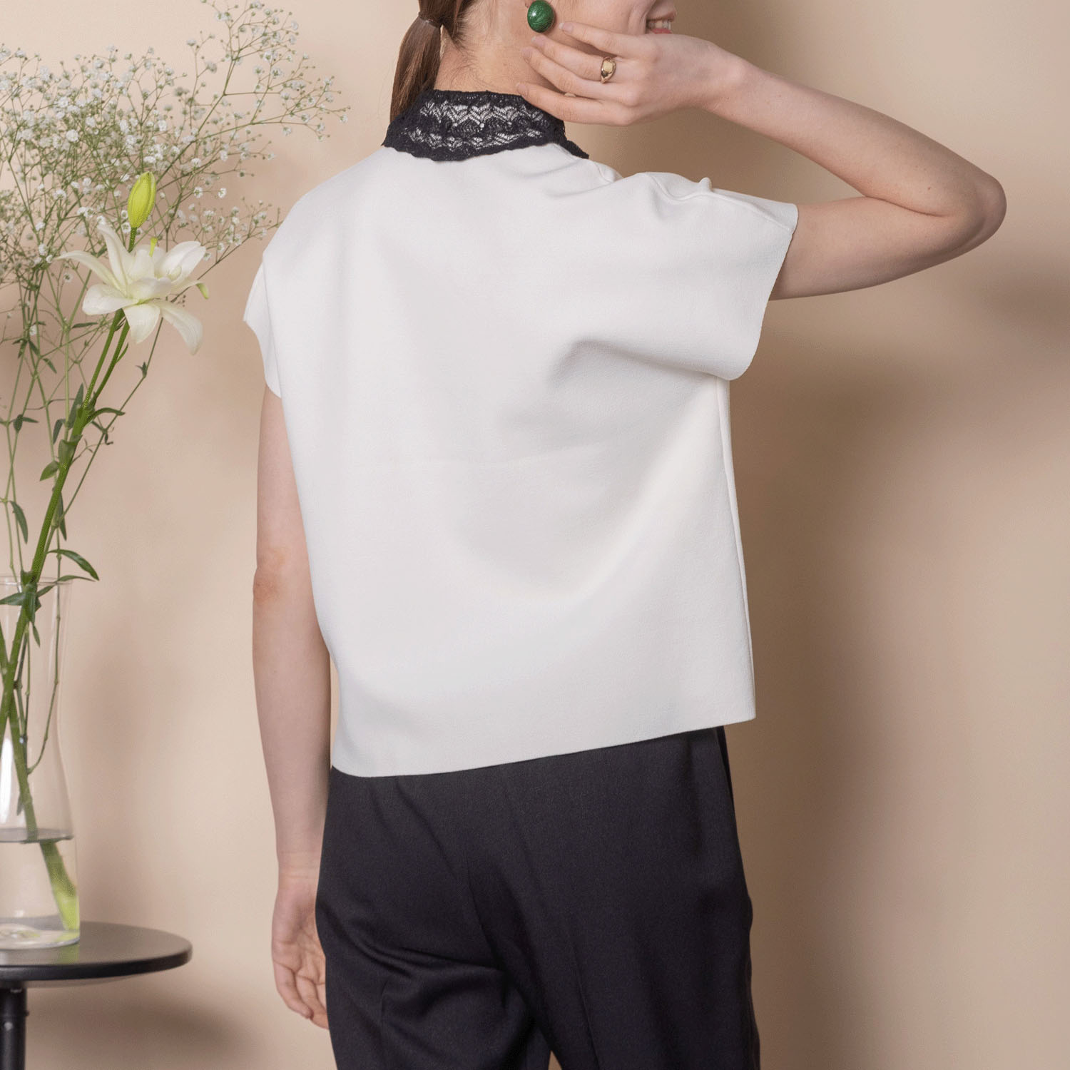 グラン山貴 レース衿ニット - 画像3