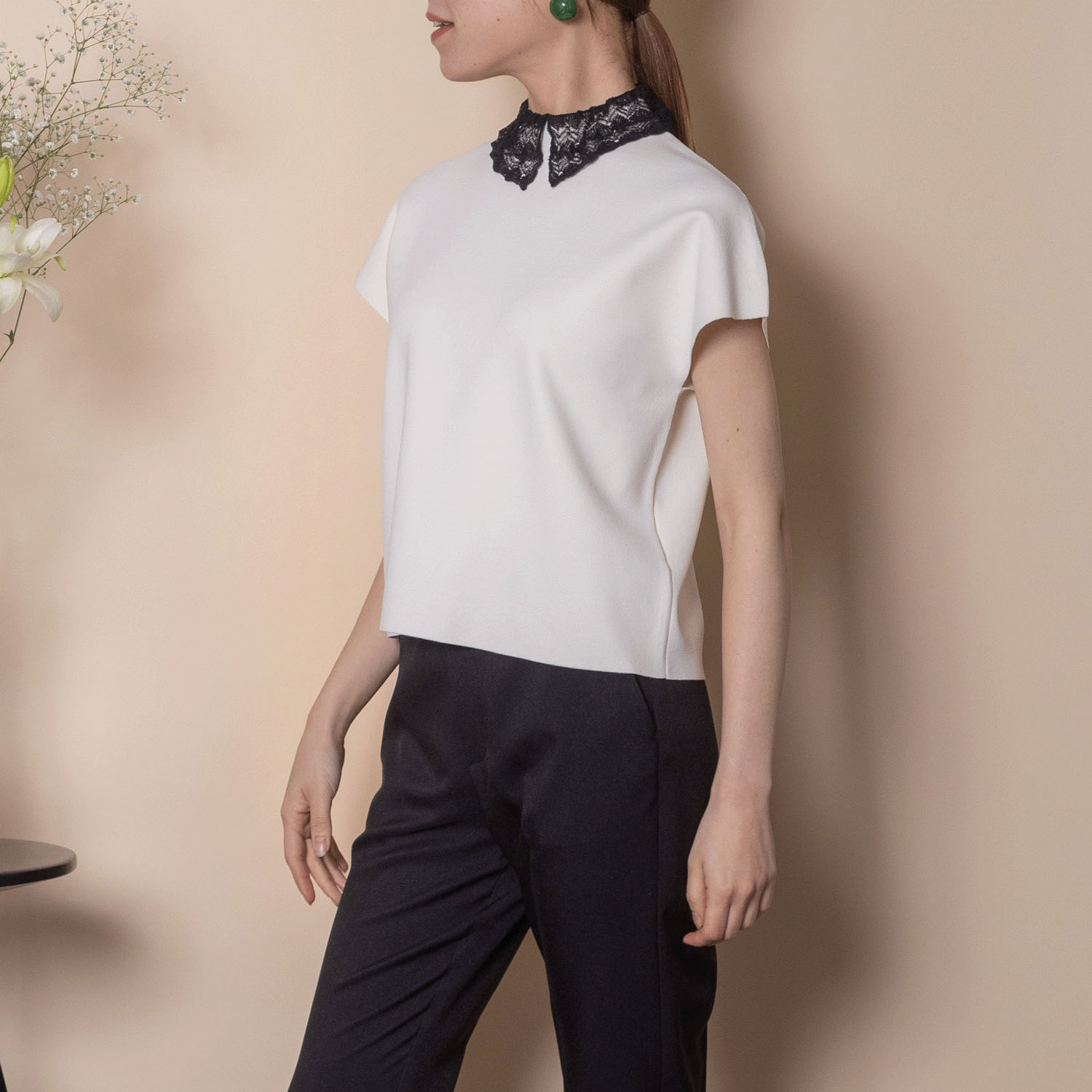 グラン山貴 レース衿ニット - 画像1