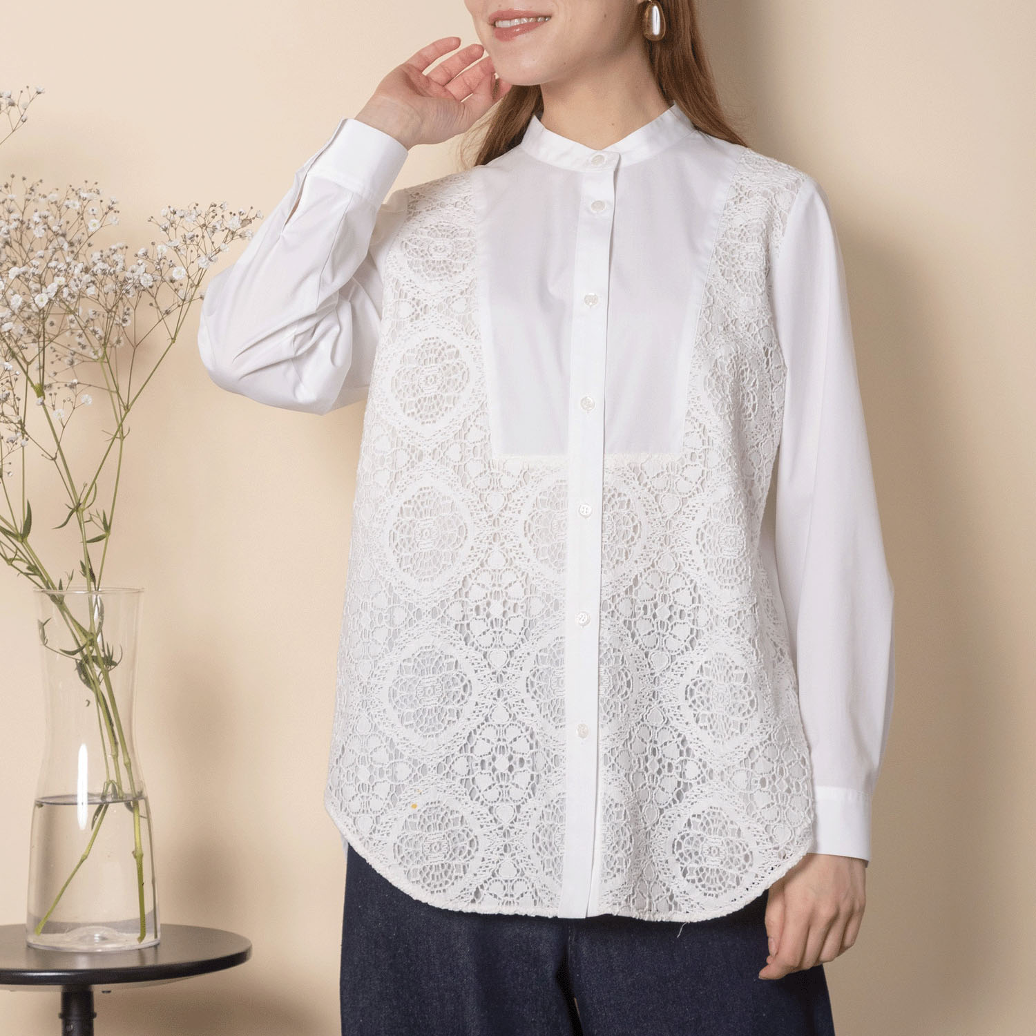 グラン山貴 バンドカラーシャツ - 画像1