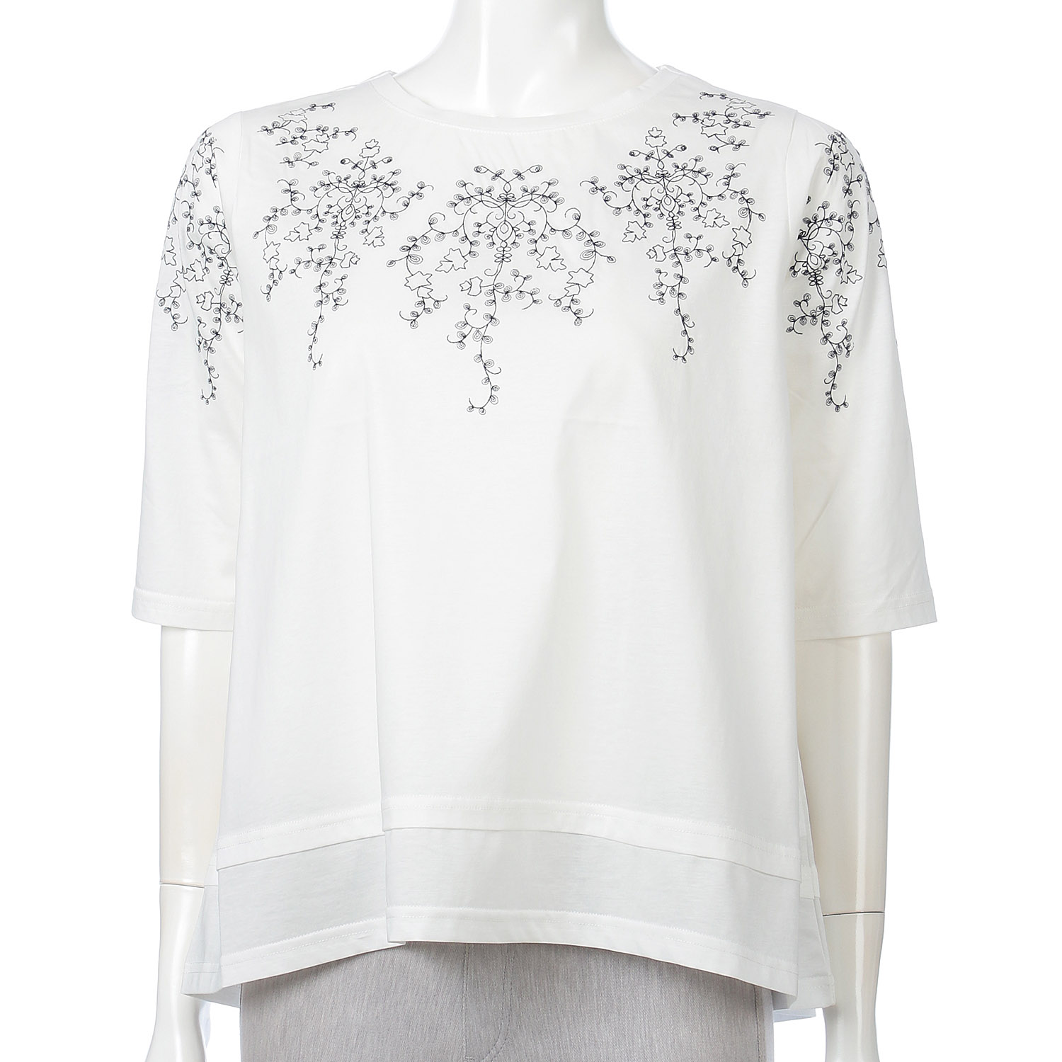 M－station 刺繍レイヤードカットソー - 画像1